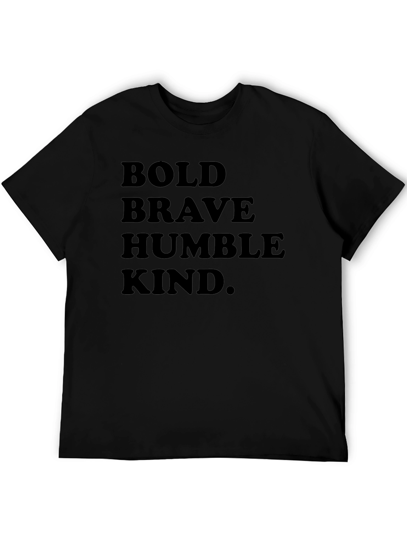 Mens Black Graphic Tee - Bold Brave Humble Kind