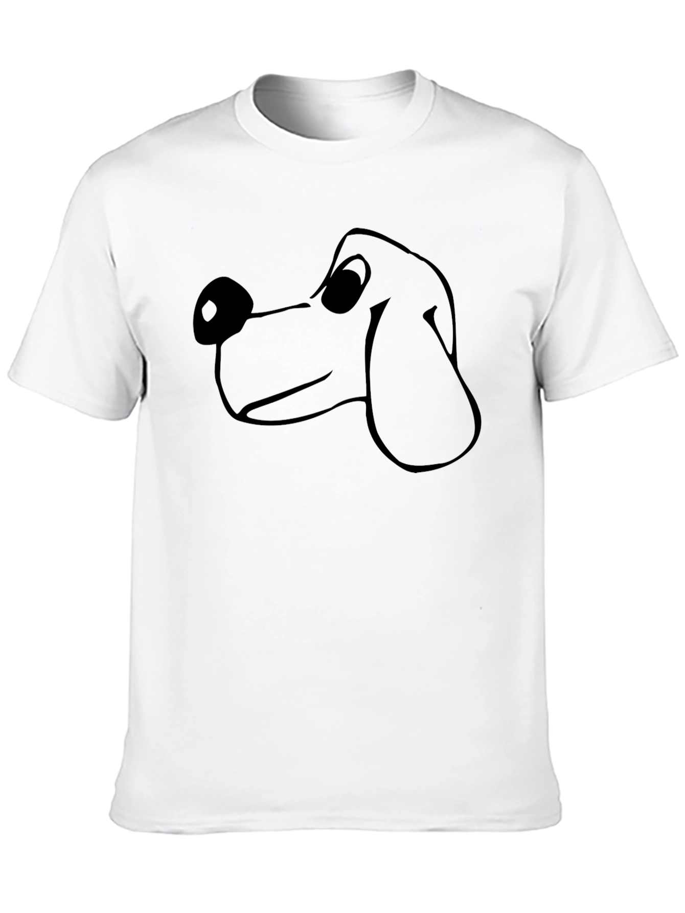 Cartoon Dog Graphic Tee - Black T-Shirt