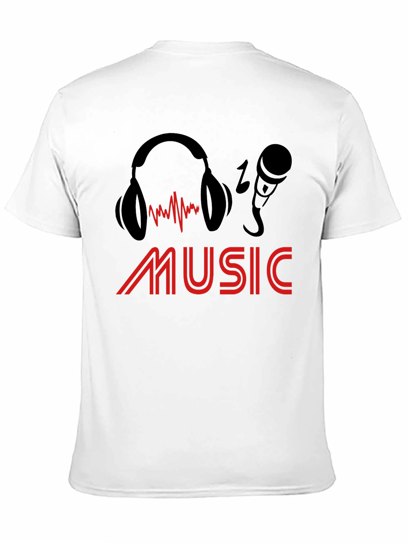 Music Graphic Print Black T-Shirt