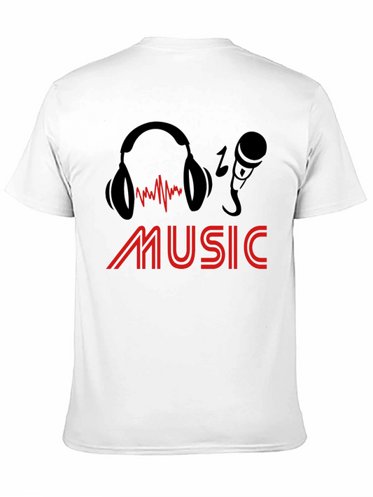 Music Graphic Print Black T-Shirt