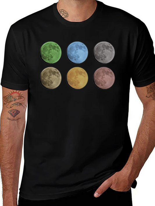 Colorful Moon Phases Graphic Tee - Unisex