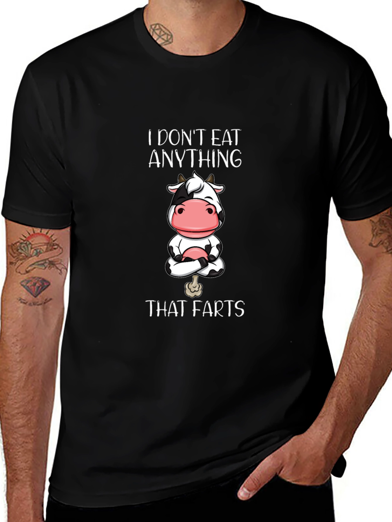 Vegan Cow T-Shirt: I Dont Eat Anything That Farts