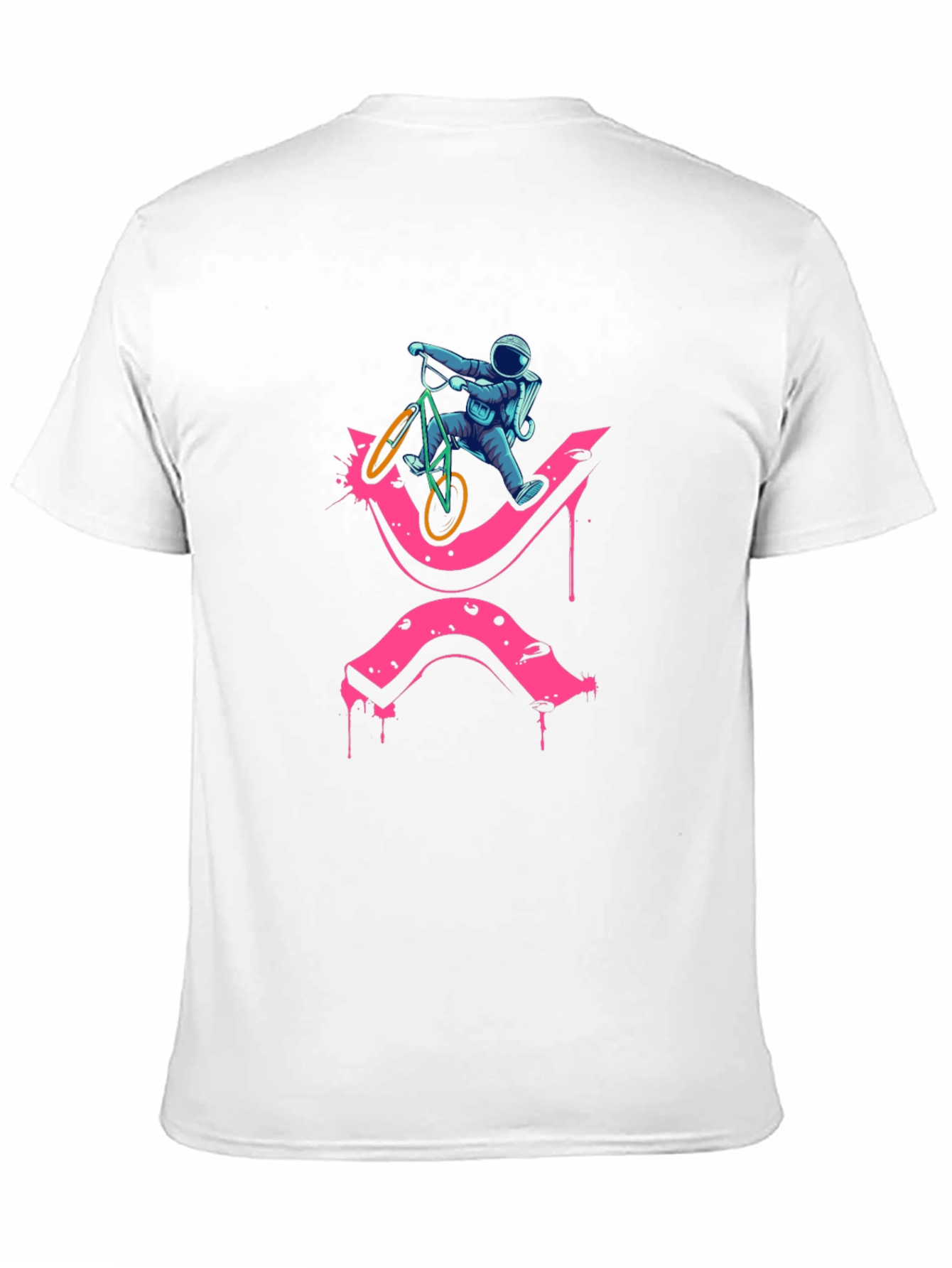 Astronaut Biking Graphic T-Shirt