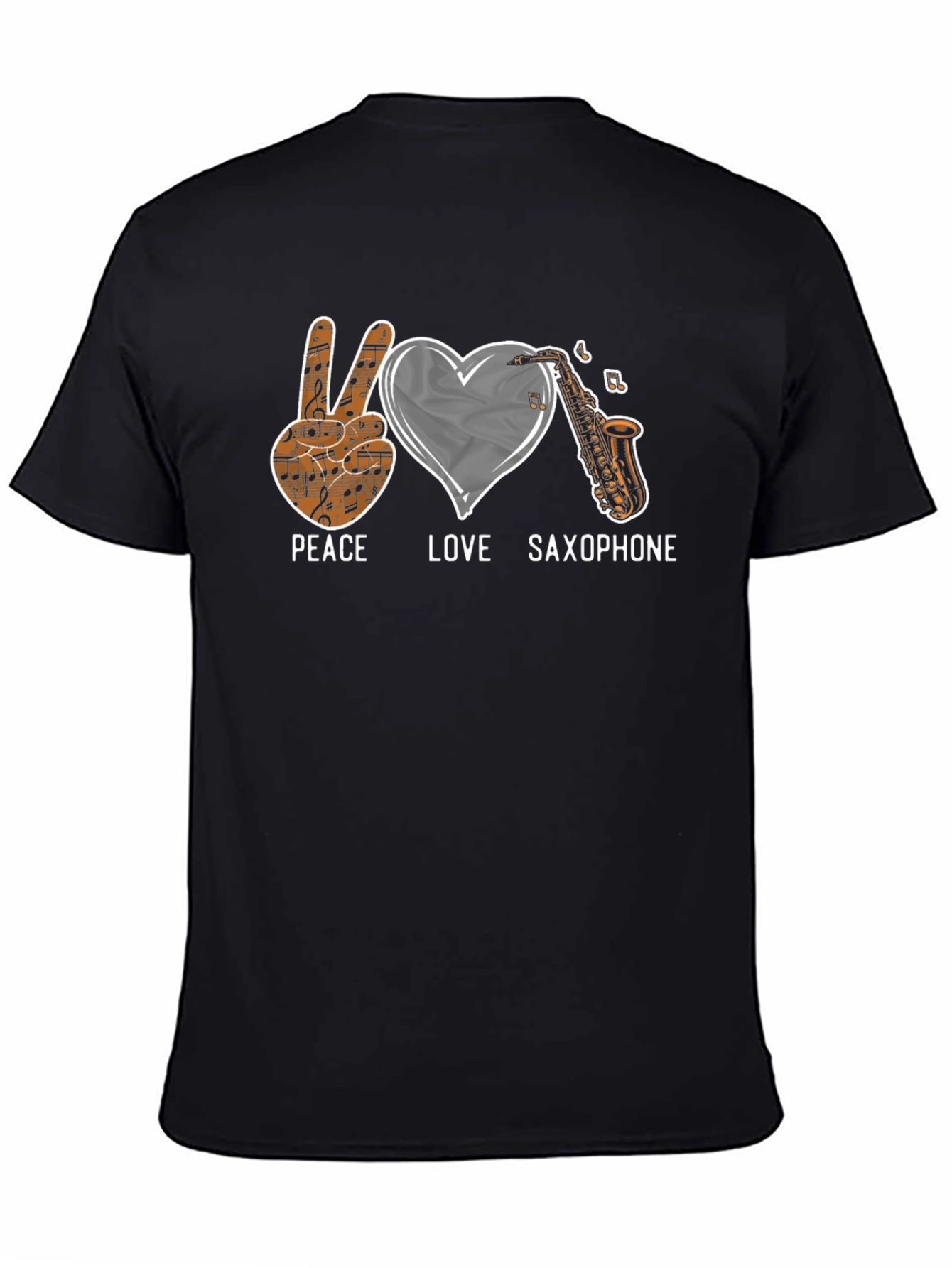 Peace Love Saxophone Graphic Tee