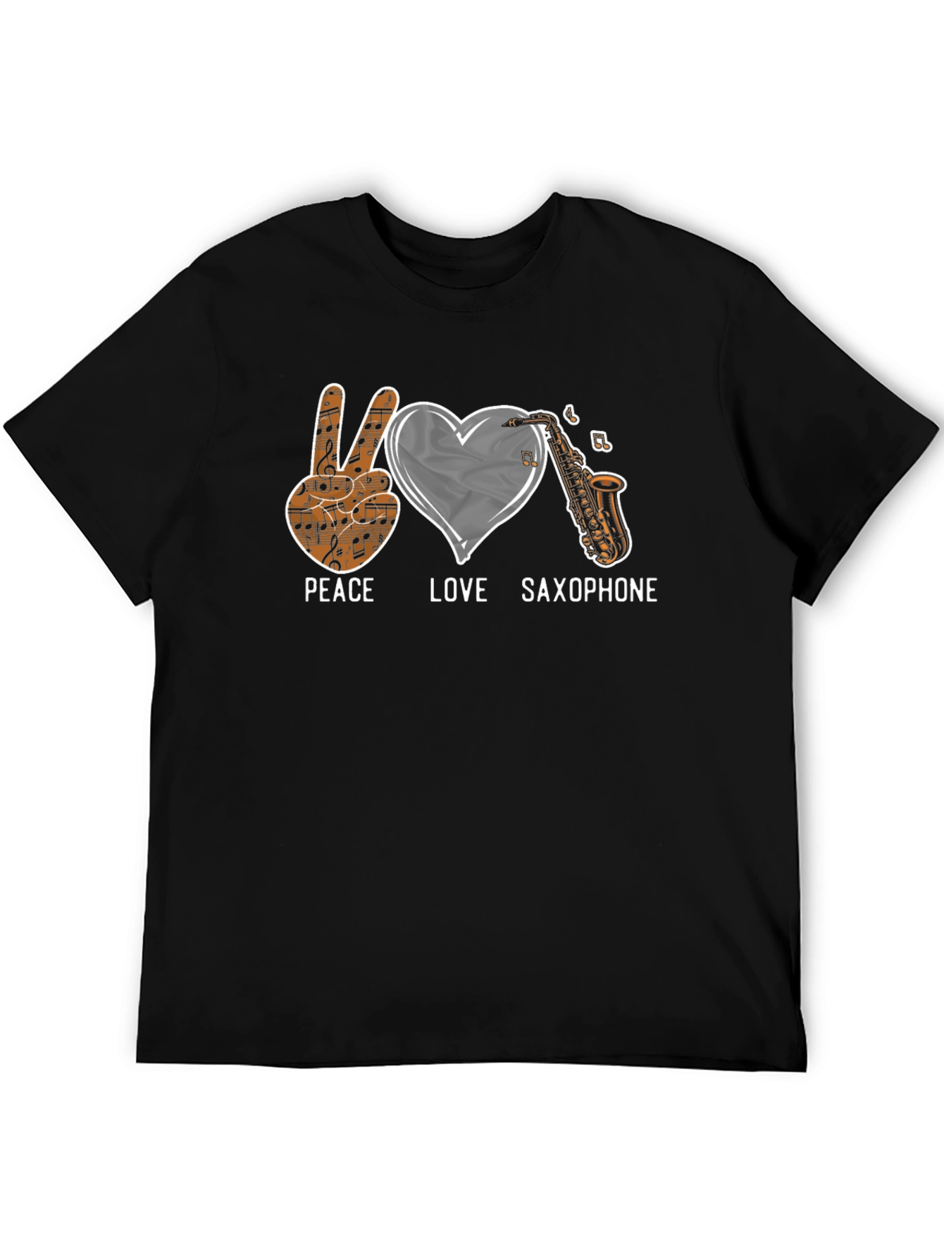 Peace Love Saxophone Graphic Tee