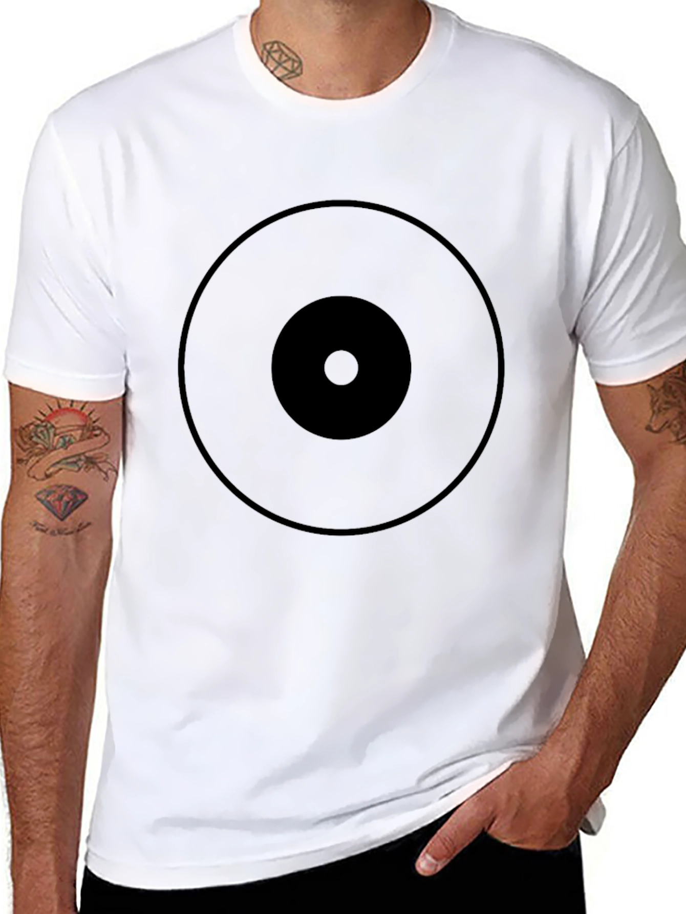 Graphic Print Tee - Black Circles Design
