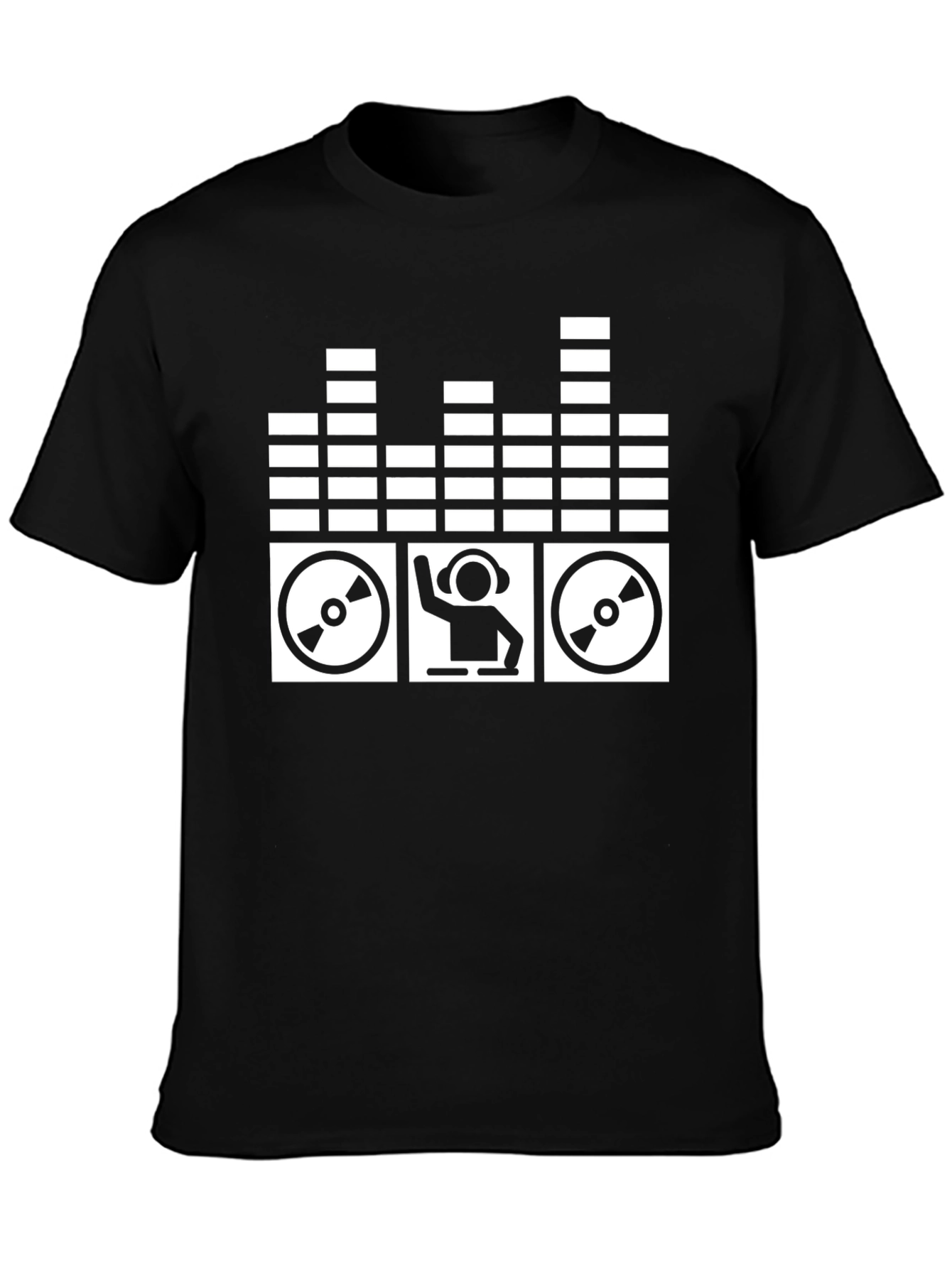 DJ Mixer Graphic T-Shirt - Black Cotton Blend