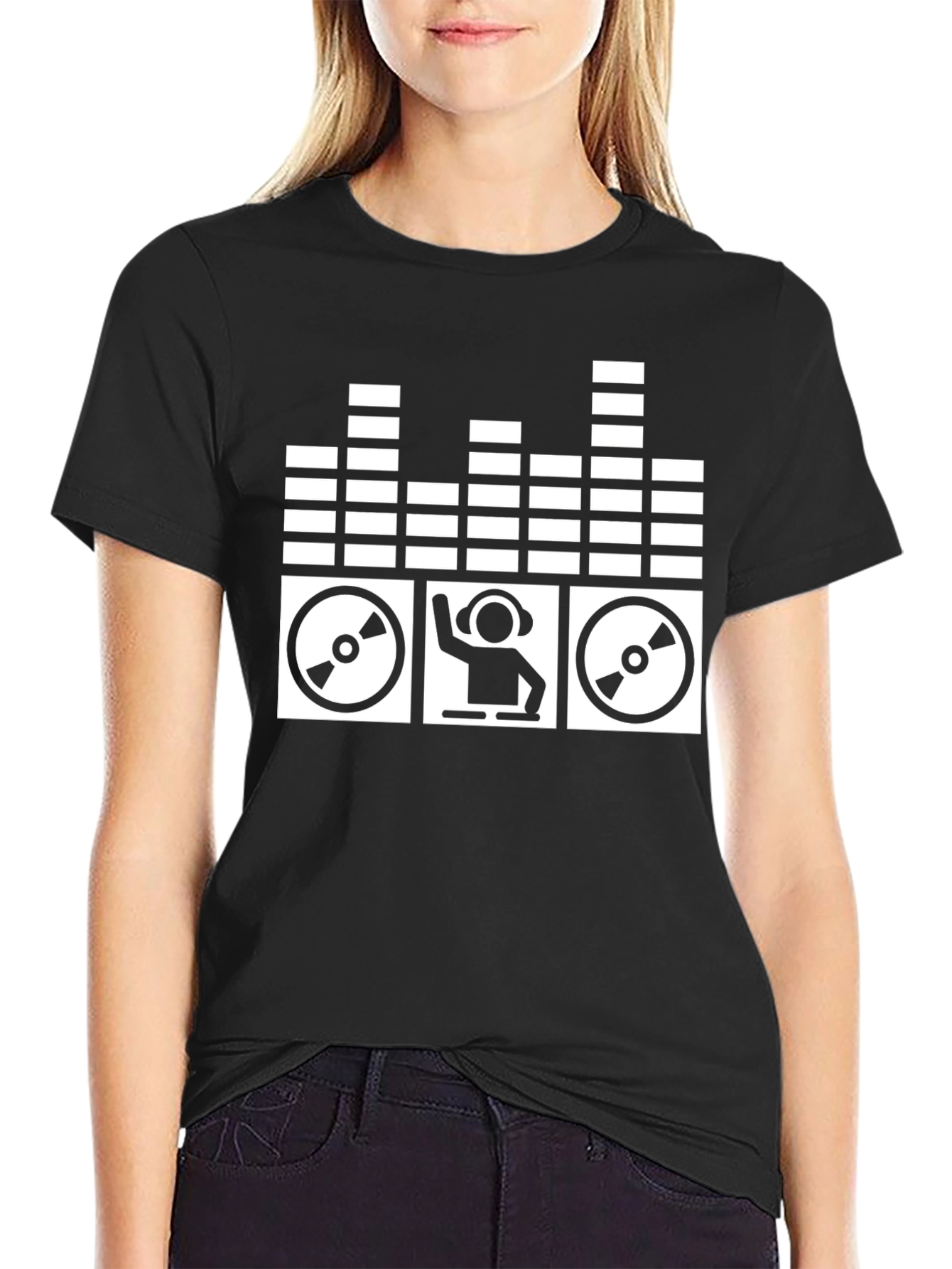 DJ Mixer Graphic T-Shirt - Black Cotton Blend
