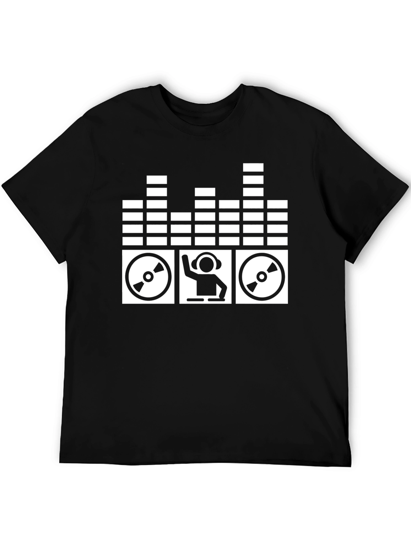 DJ Mixer Graphic T-Shirt - Black Cotton Blend