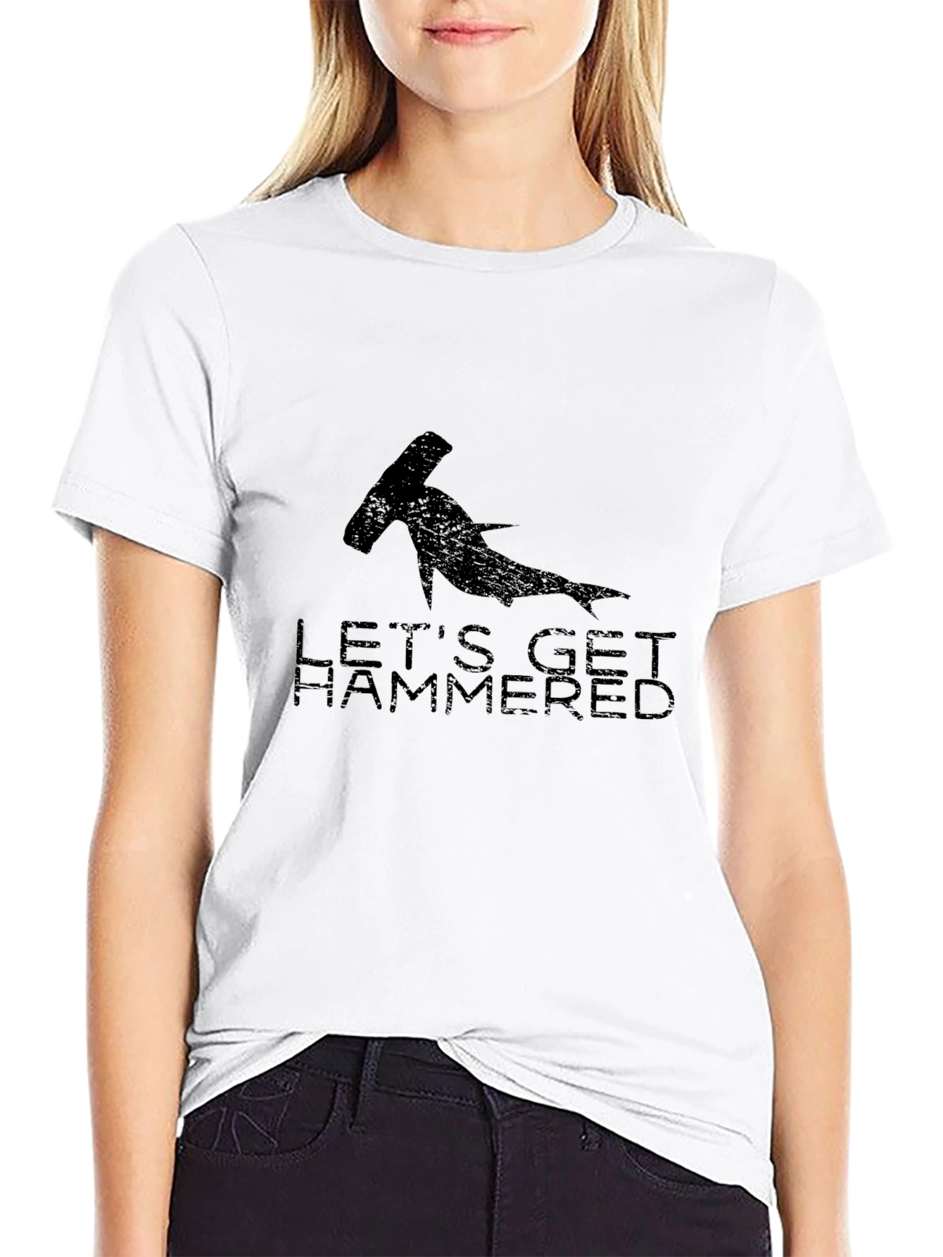 Lets Get Hammered T-Shirt - Hammerhead Shark Graphic