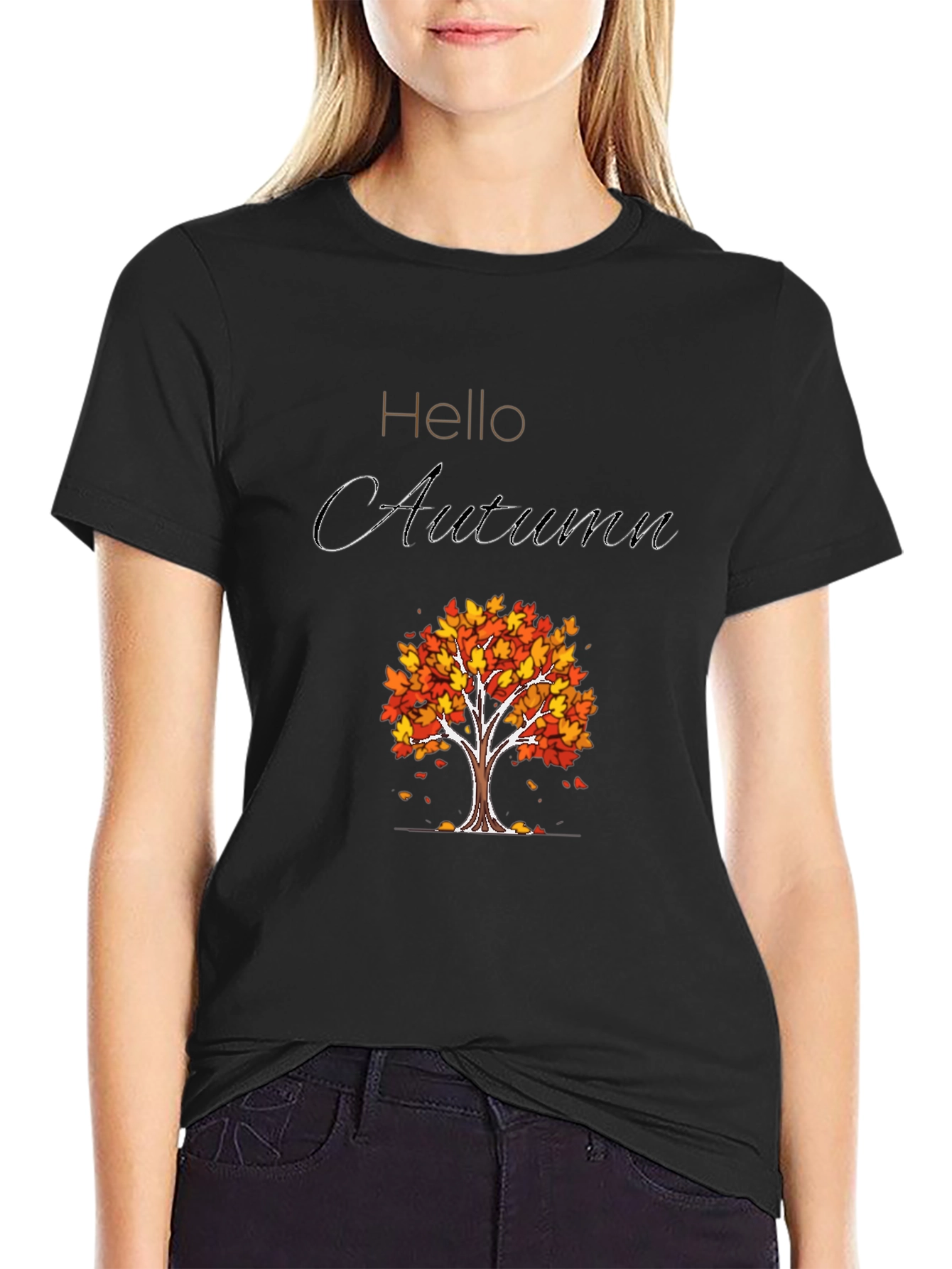 Hello Autumn Graphic Tee - Fall Season Shirt