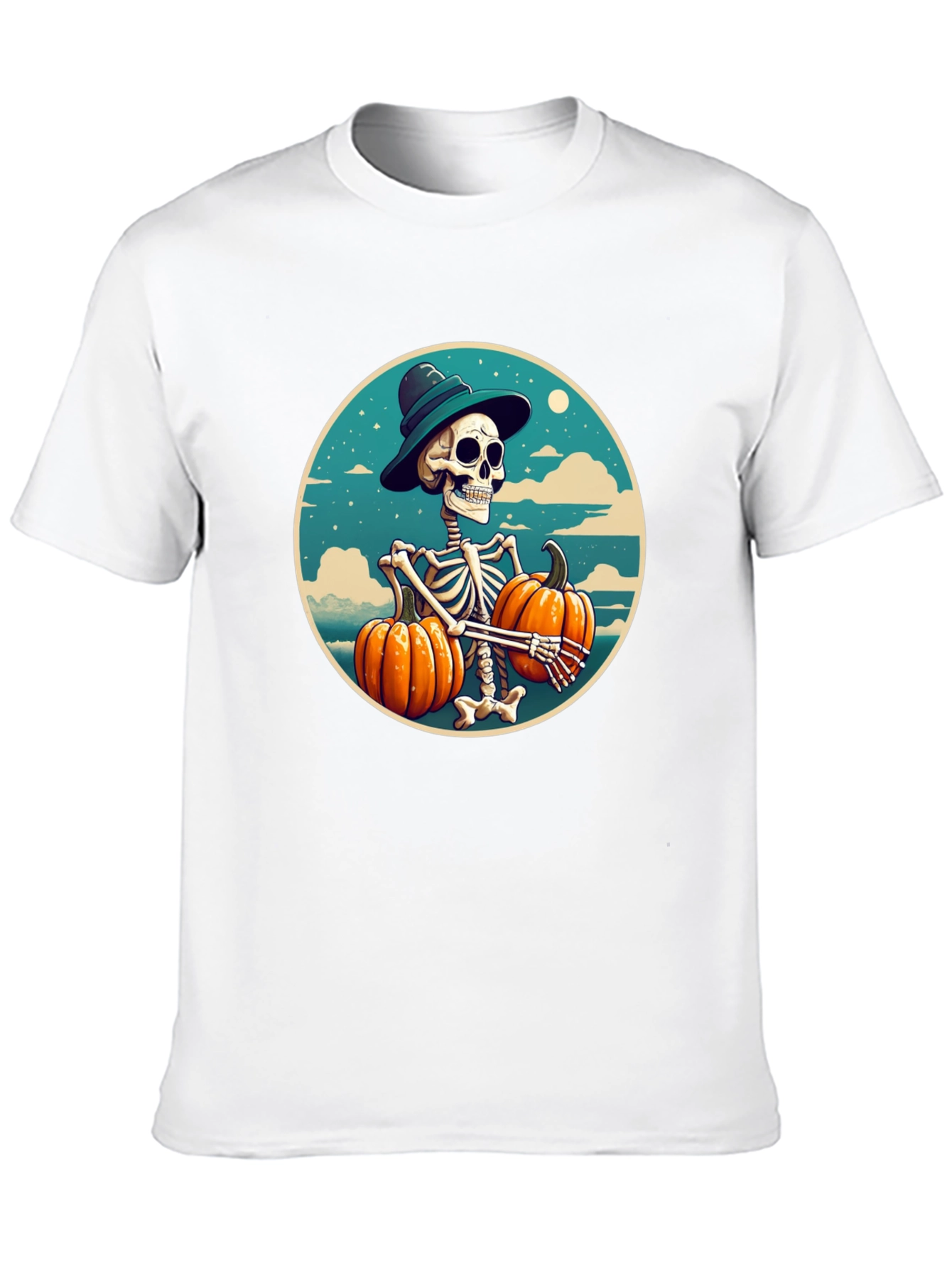Skeleton Pumpkin T-Shirt - Halloween Graphic Tee