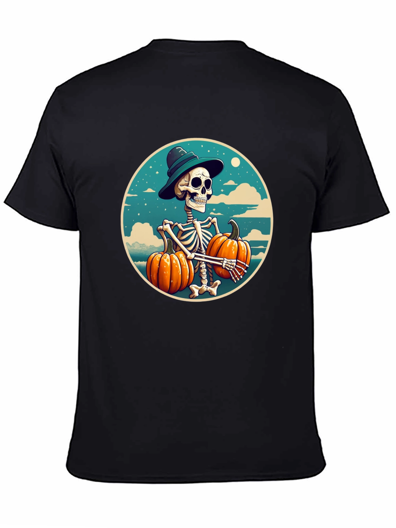 Skeleton Pumpkin T-Shirt - Halloween Graphic Tee