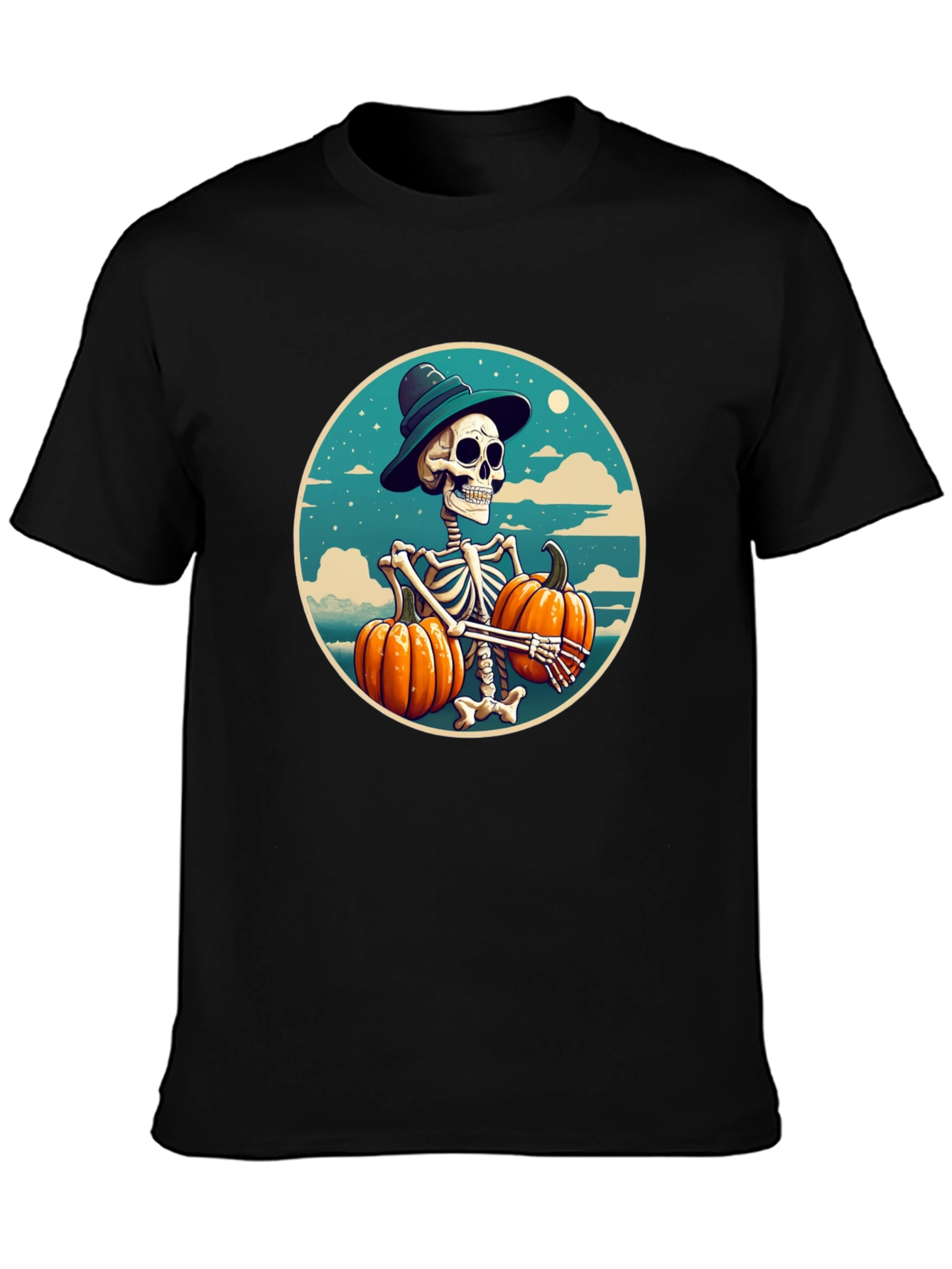 Skeleton Pumpkin T-Shirt - Halloween Graphic Tee