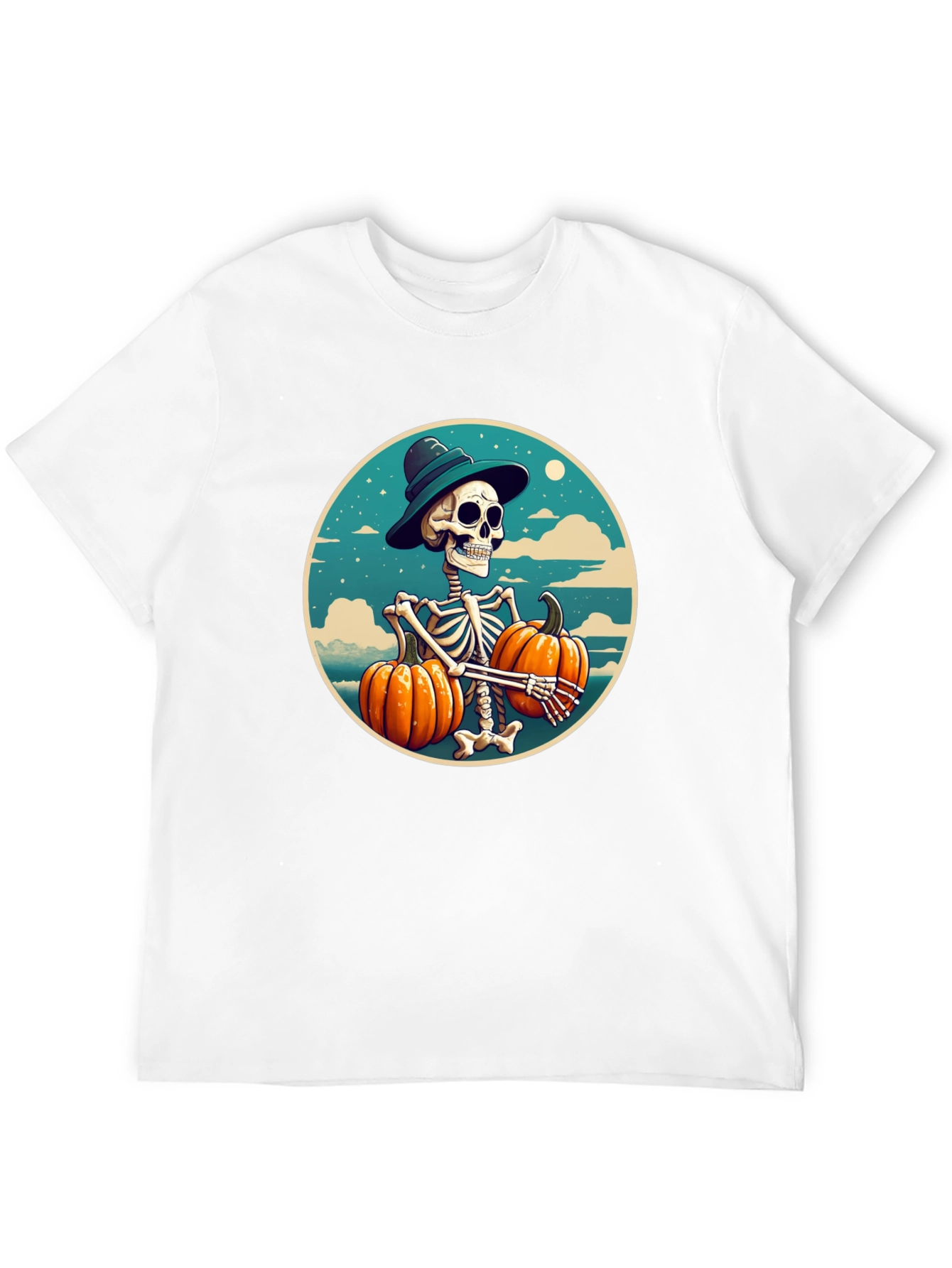 Skeleton Pumpkin T-Shirt - Halloween Graphic Tee