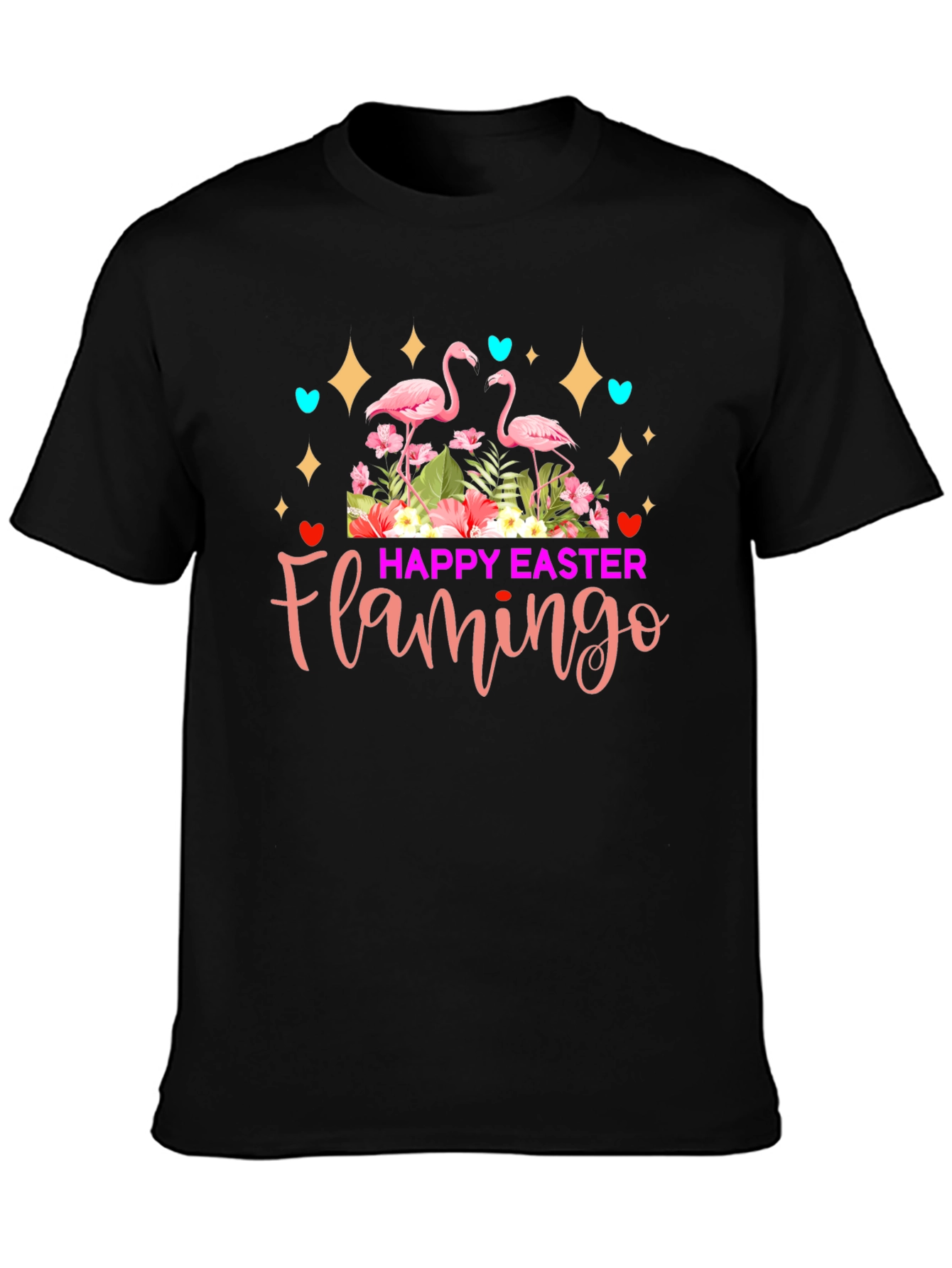 Happy Easter Flamingo Graphic T-Shirt