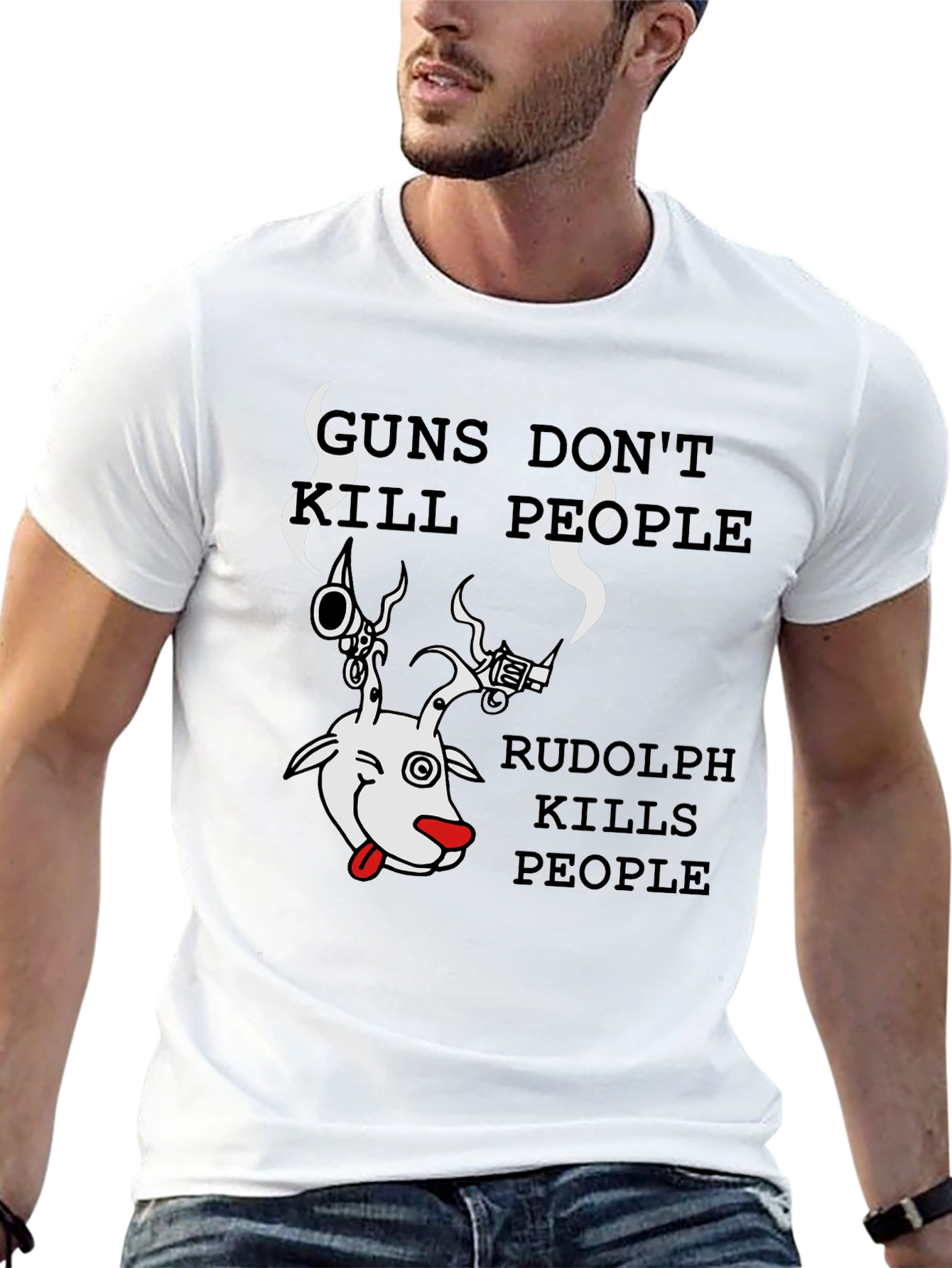Guns Dont Kill Rudolph Does Graphic Tee