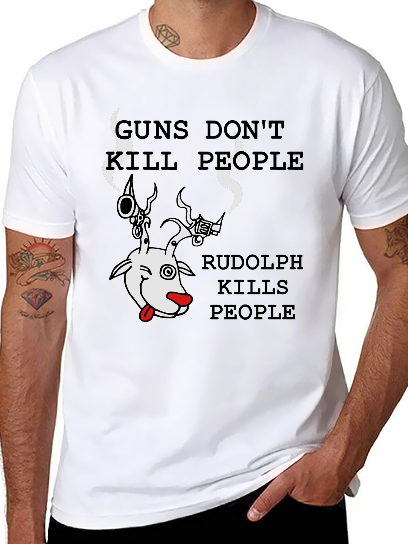 Guns Dont Kill Rudolph Does Graphic Tee
