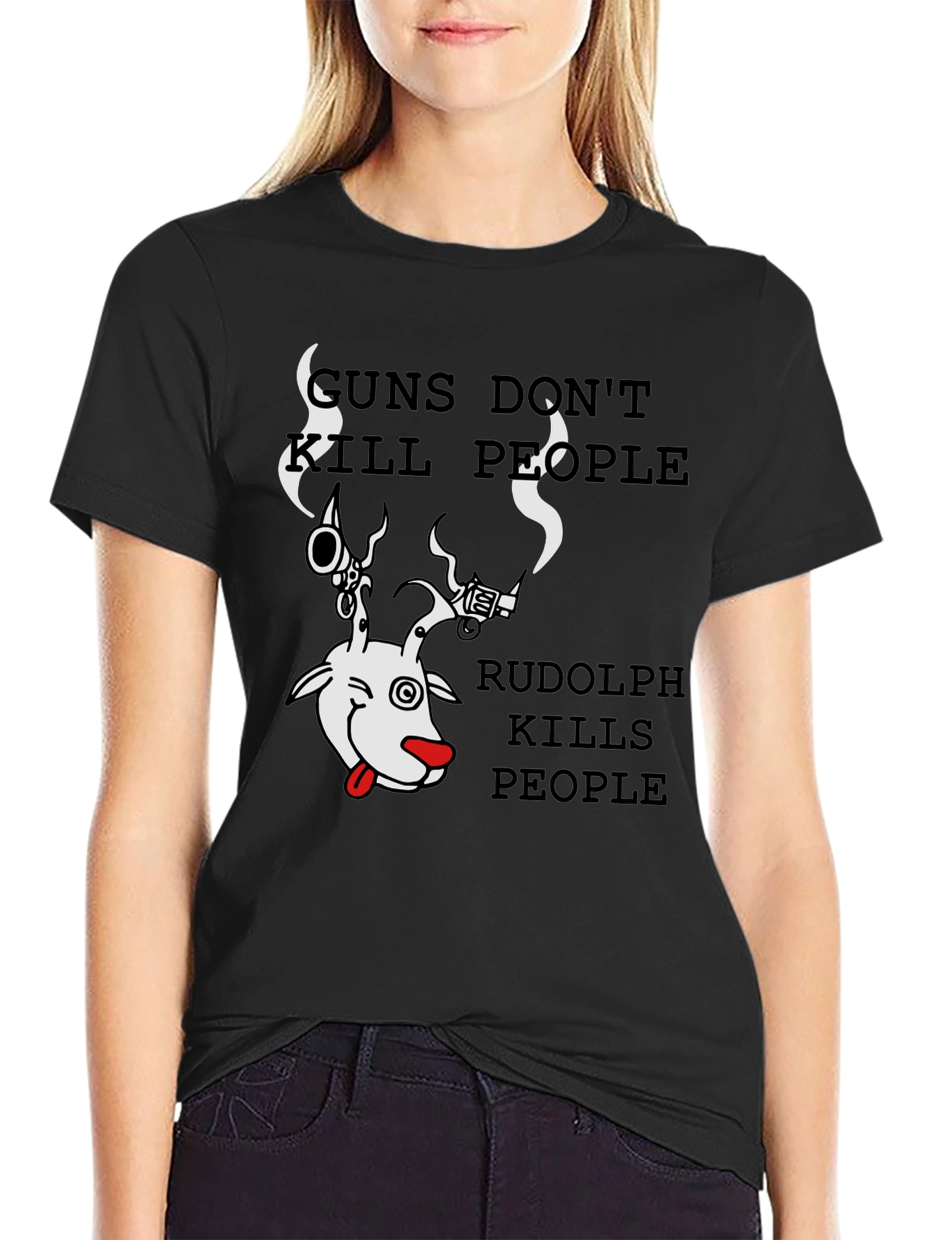 Guns Dont Kill Rudolph Does Graphic Tee