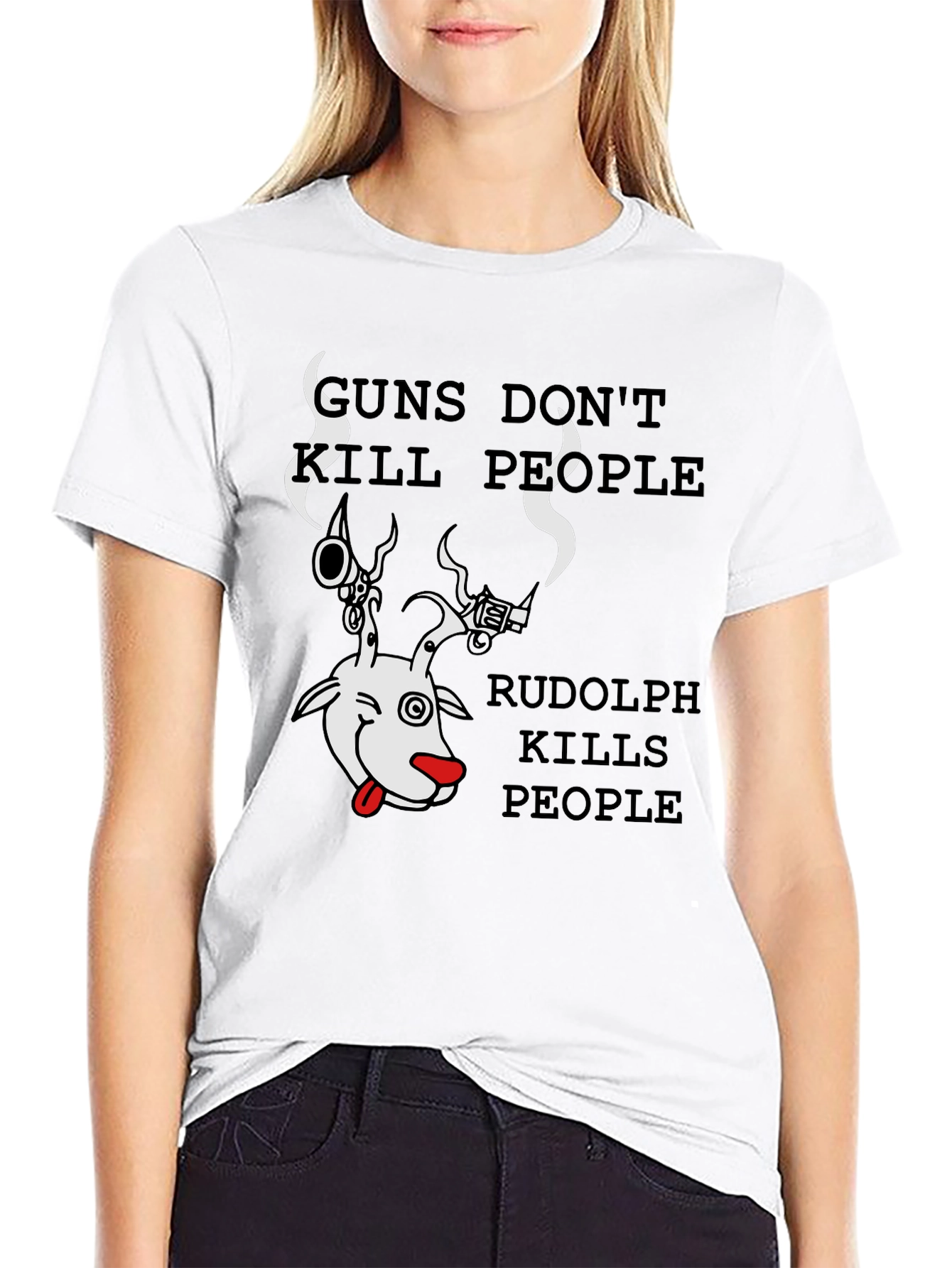 Guns Dont Kill Rudolph Does Graphic Tee