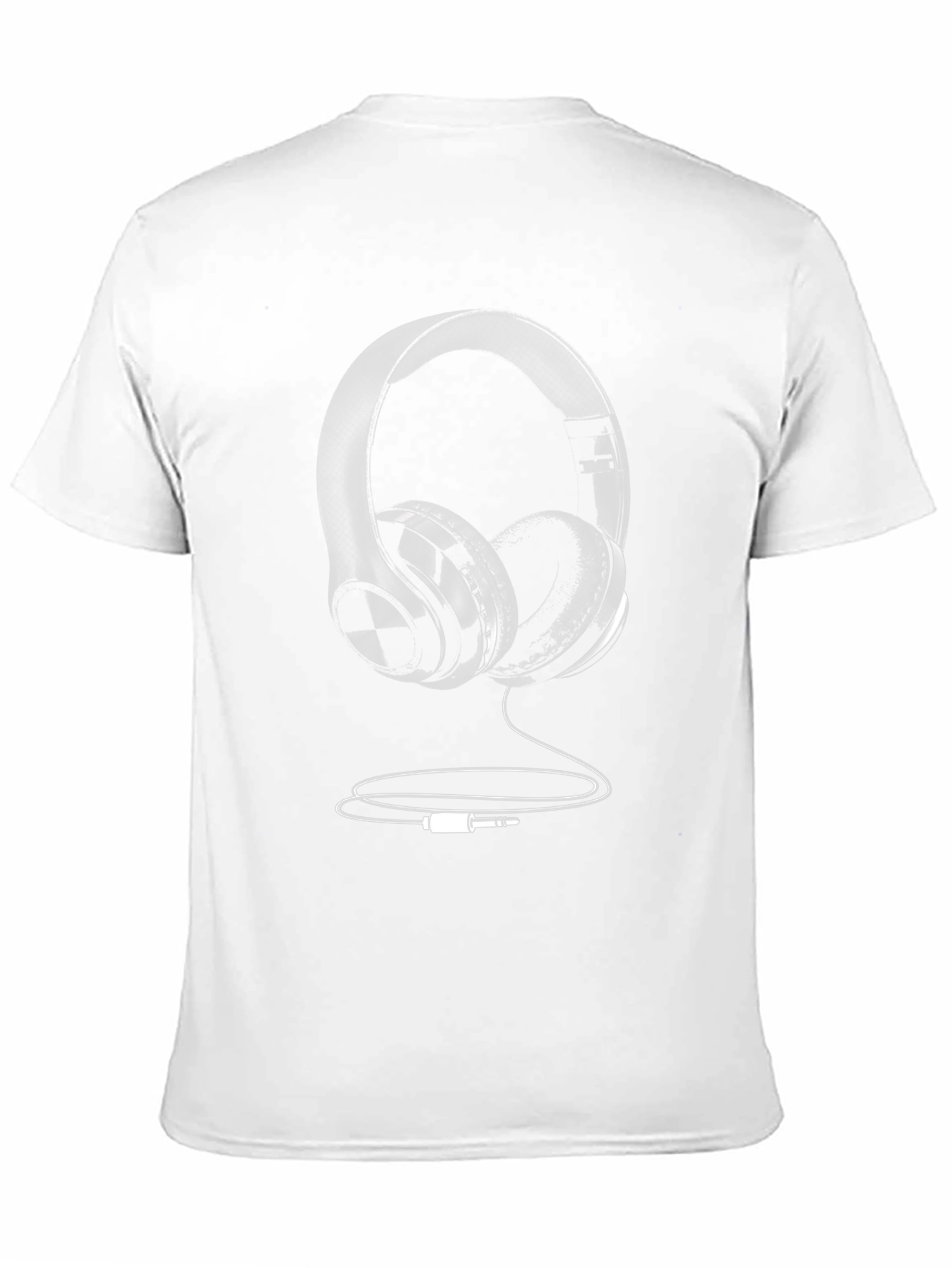 Headphone Graphic Tee - Black Casual T-Shirt