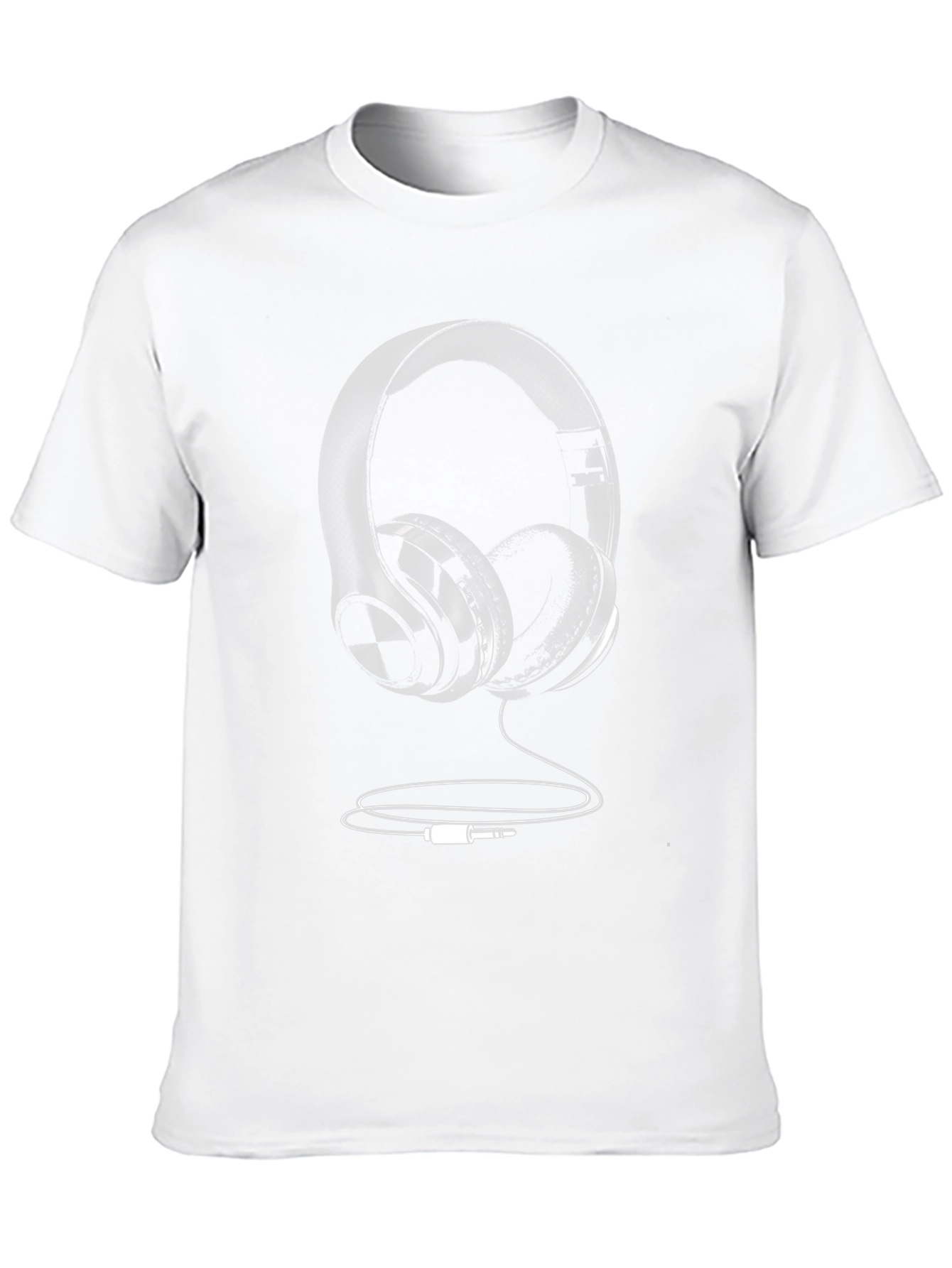 Headphone Graphic Tee - Black Casual T-Shirt