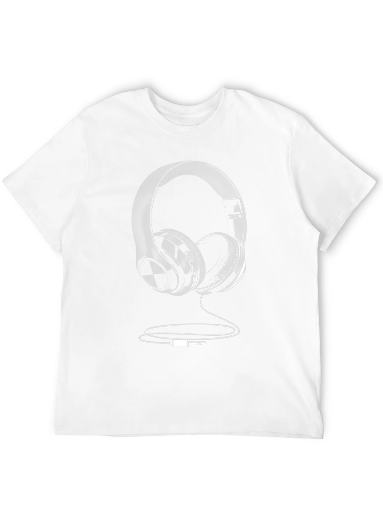 Headphone Graphic Tee - Black Casual T-Shirt