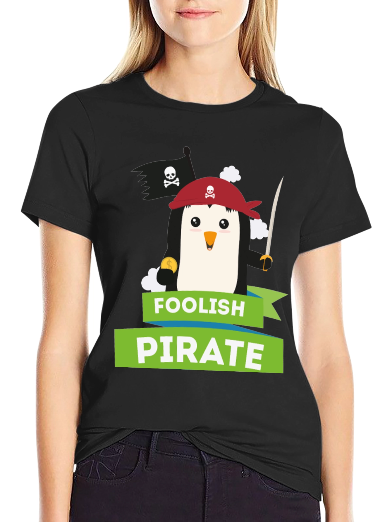 Foolish Pirate Penguin T-Shirt