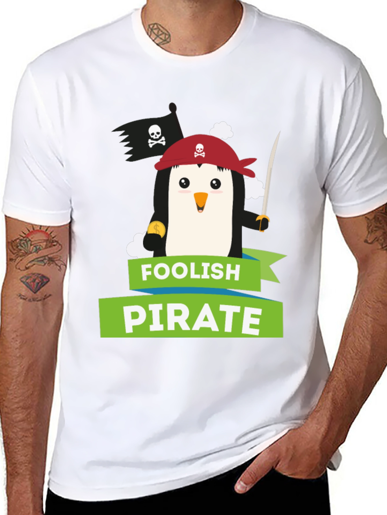 Foolish Pirate Penguin T-Shirt