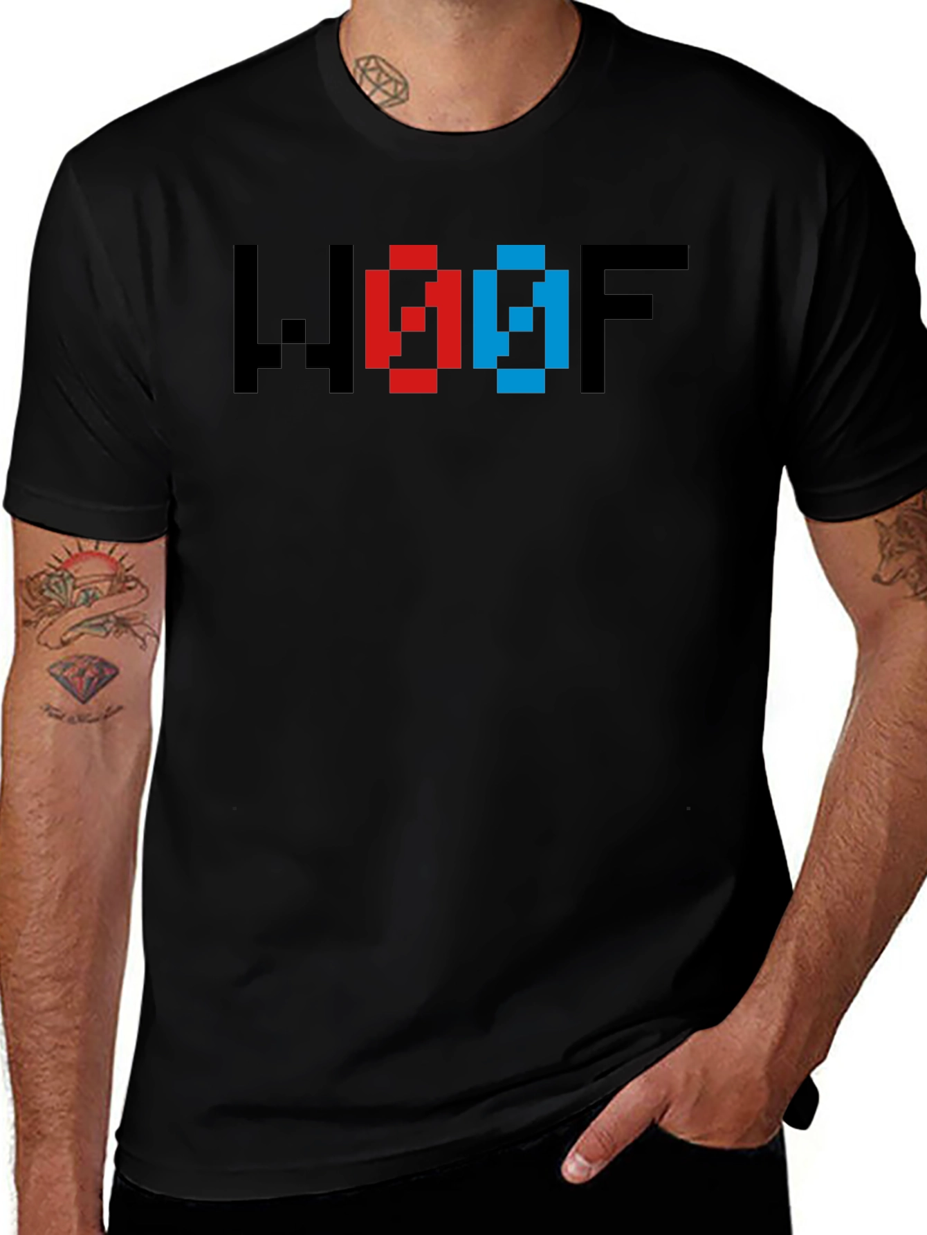 WOOF Pixel Art T-Shirt - Gamer Style