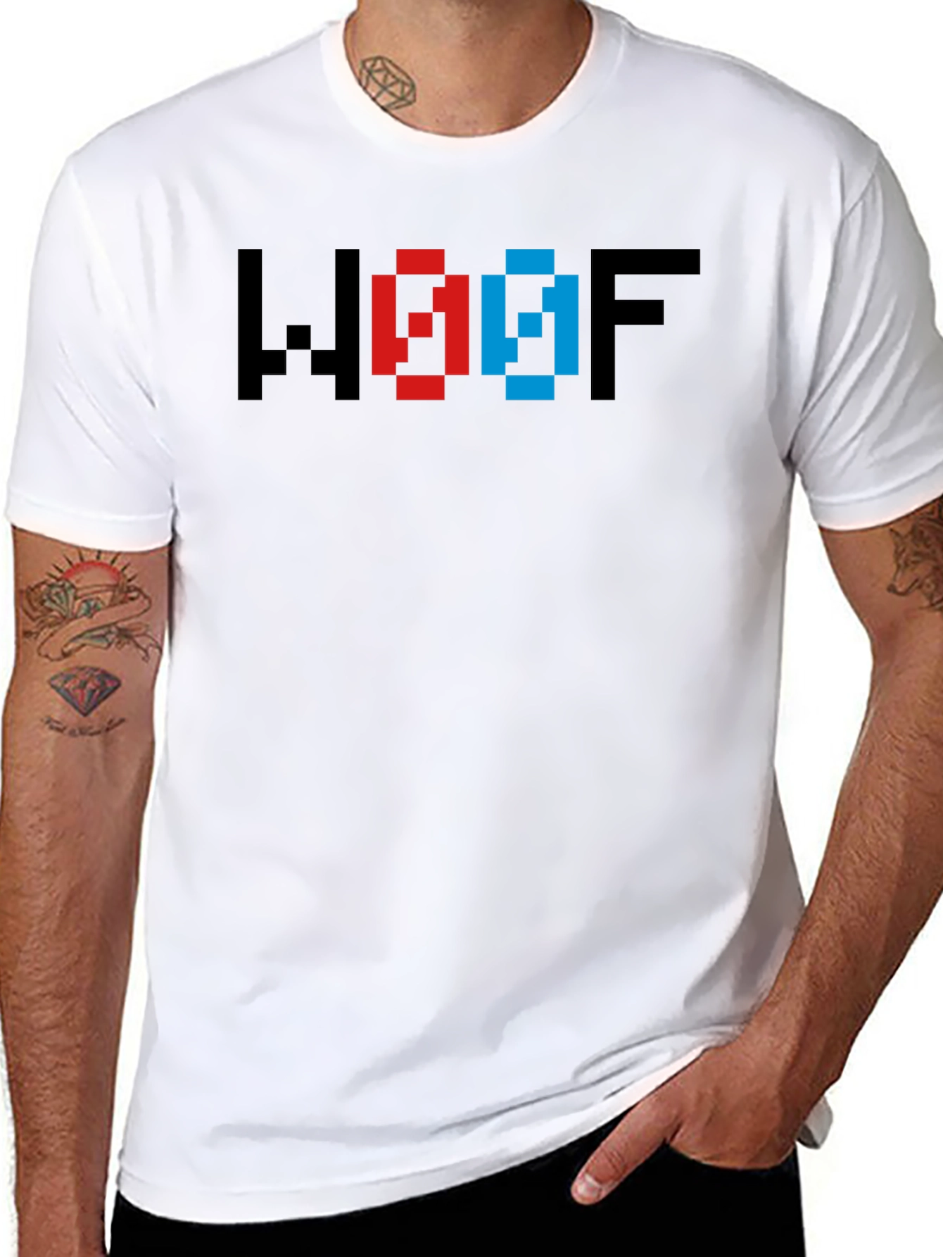 WOOF Pixel Art T-Shirt - Gamer Style