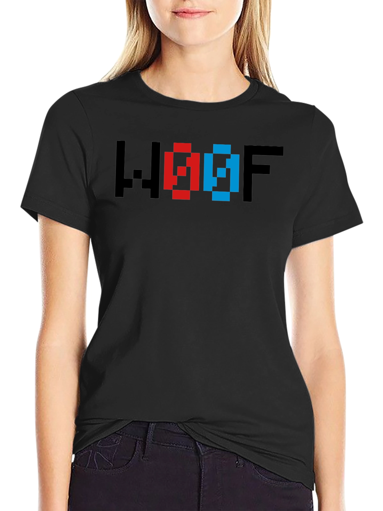 WOOF Pixel Art T-Shirt - Gamer Style