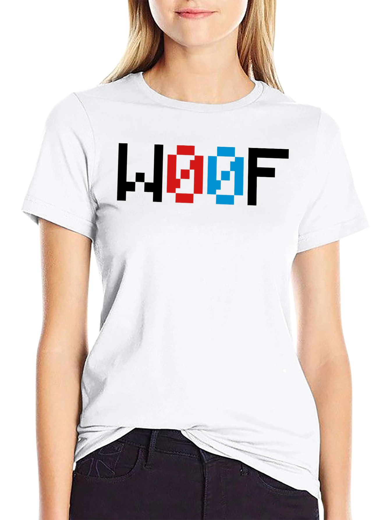 WOOF Pixel Art T-Shirt - Gamer Style