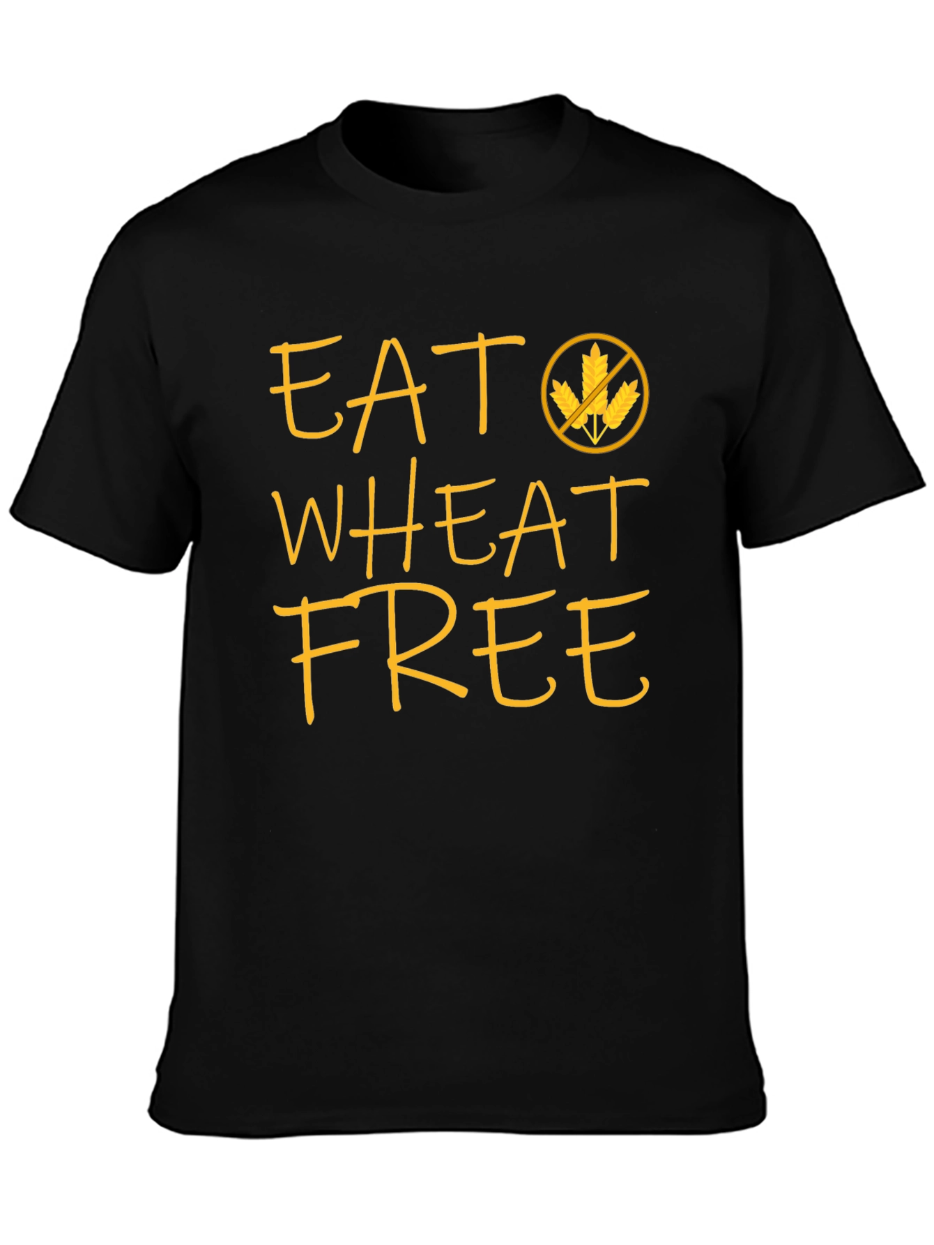 Eat Wheat Free Black T-Shirt - Gluten Sensitive Apparel