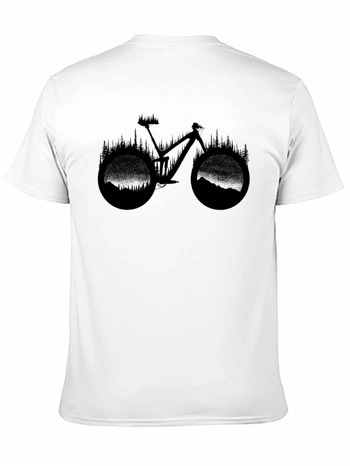 Mountain Bike Silhouette Graphic T-Shirt - Black