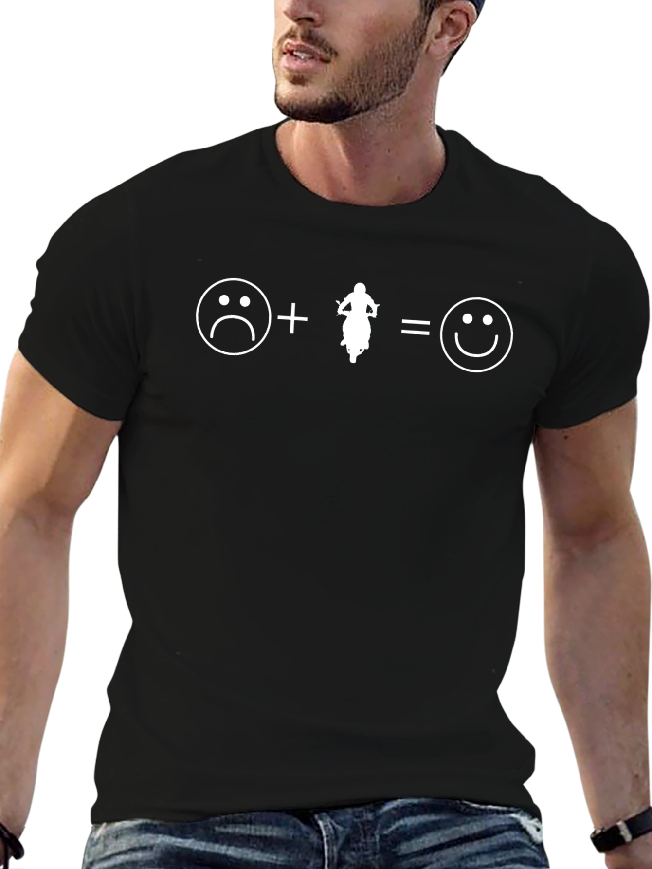 Funny Motorcycle T-Shirt - Rider Happiness Equation
