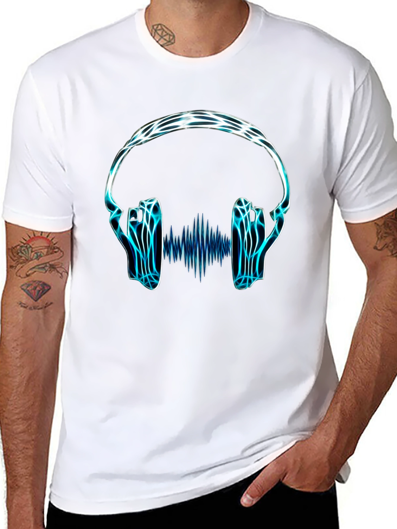 Electro Headphones Graphic Tee - Black