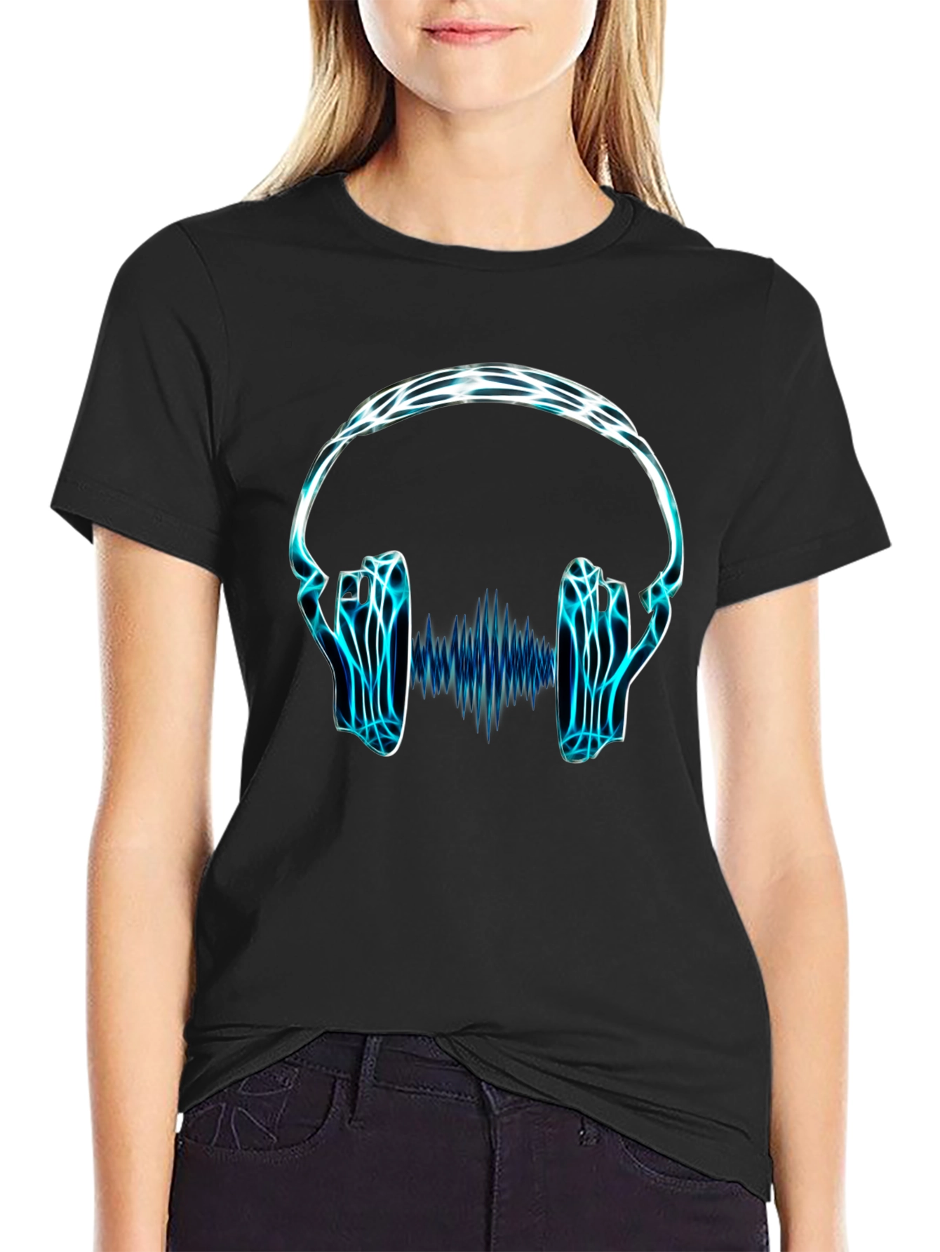 Electro Headphones Graphic Tee - Black