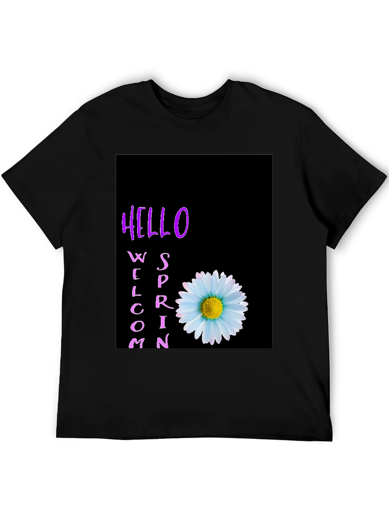 Hello Spring Welcome T-Shirt with Daisy