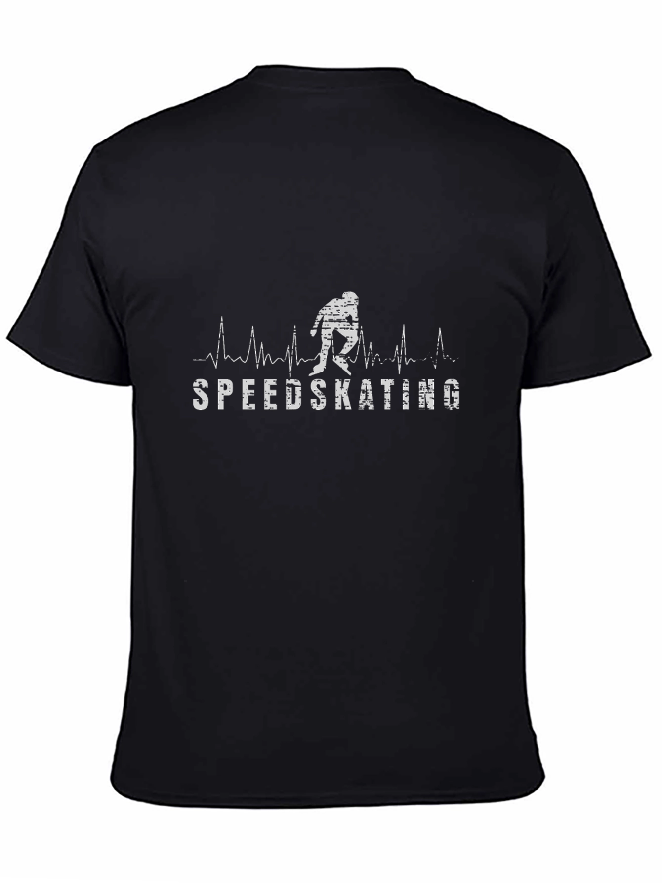 Speedskating Heartbeat Graphic T-Shirt - Black