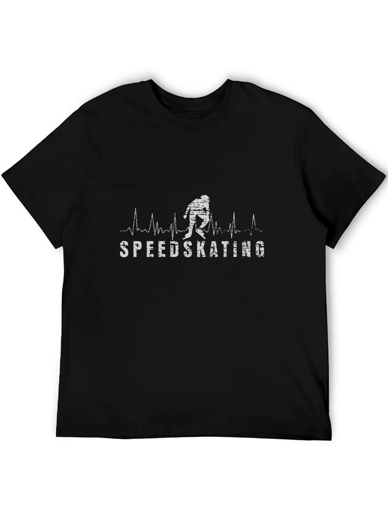 Speedskating Heartbeat Graphic T-Shirt - Black