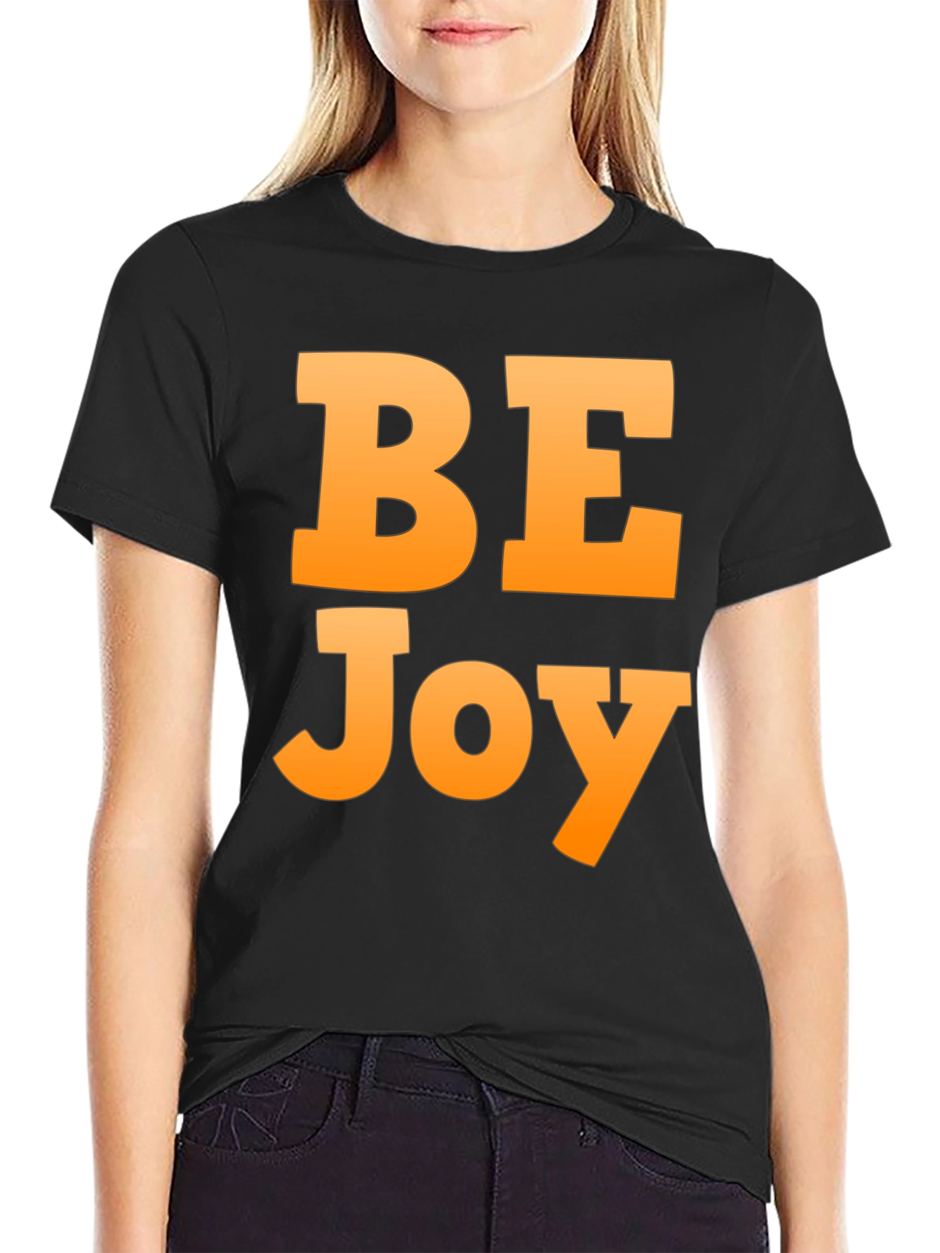 Be Joy Black Graphic T-Shirt