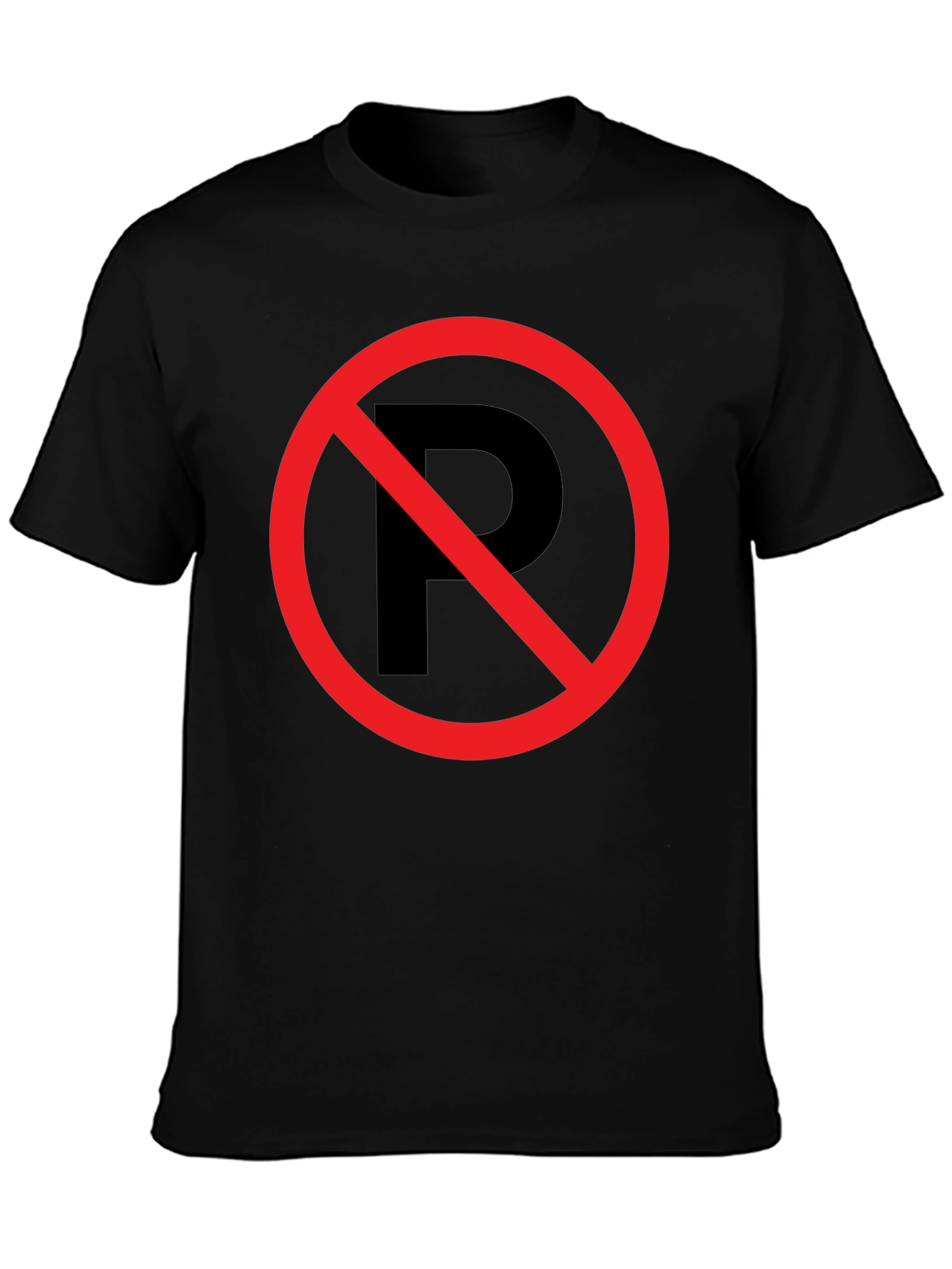 No Parking Symbol T-Shirt - Black Cotton Graphic Tee