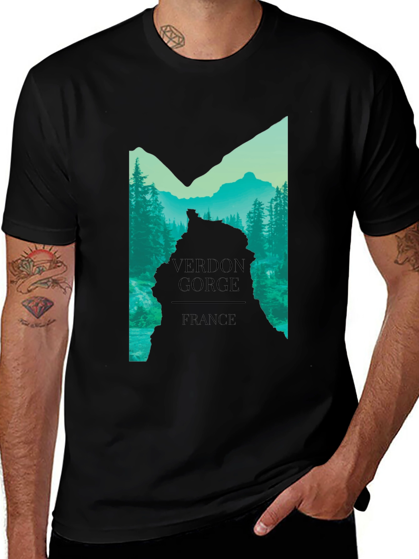 Verdon Gorge France Graphic Tee - Black