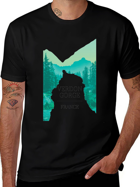 Verdon Gorge France Graphic Tee - Black