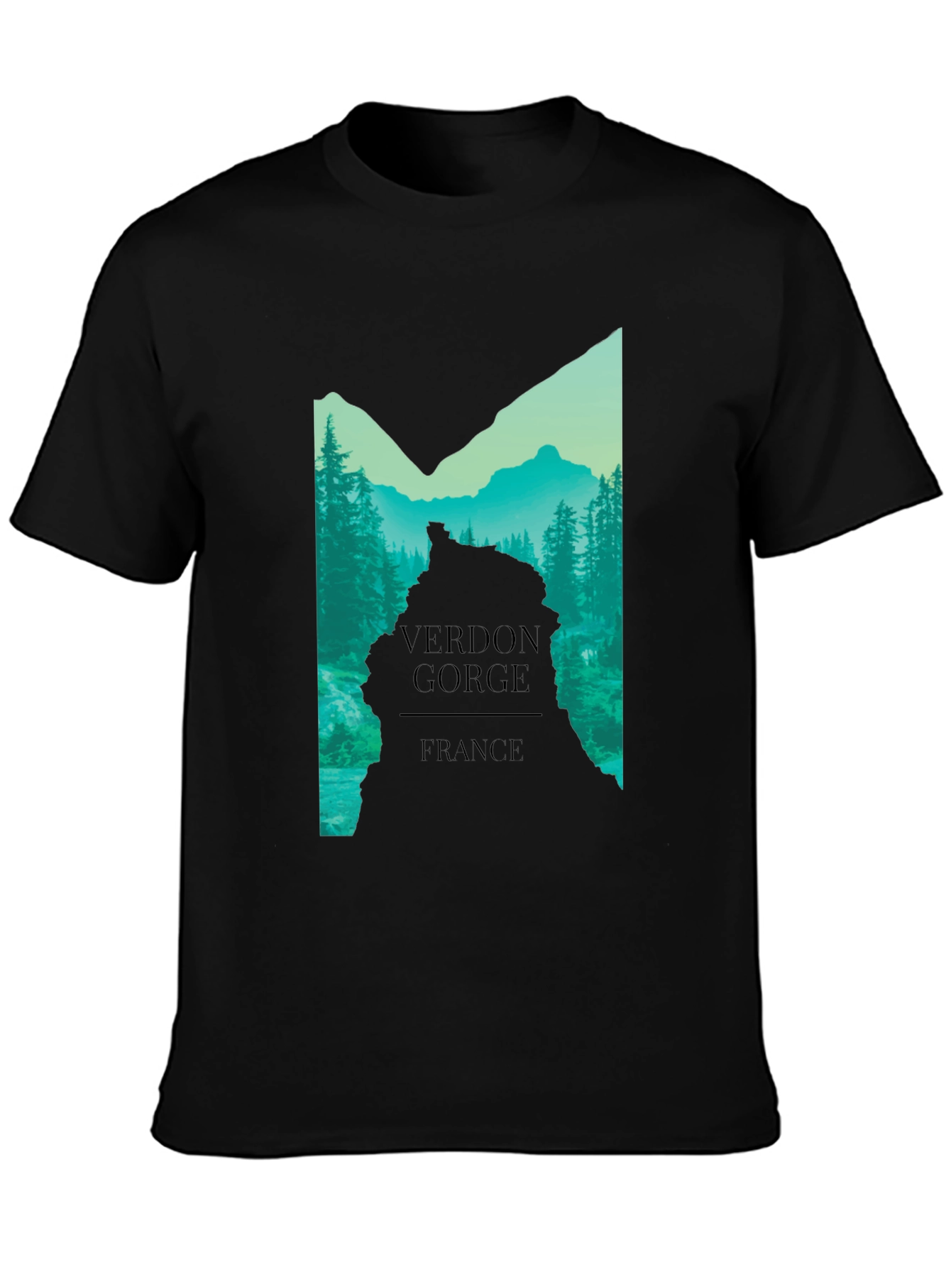 Verdon Gorge France Graphic Tee - Black