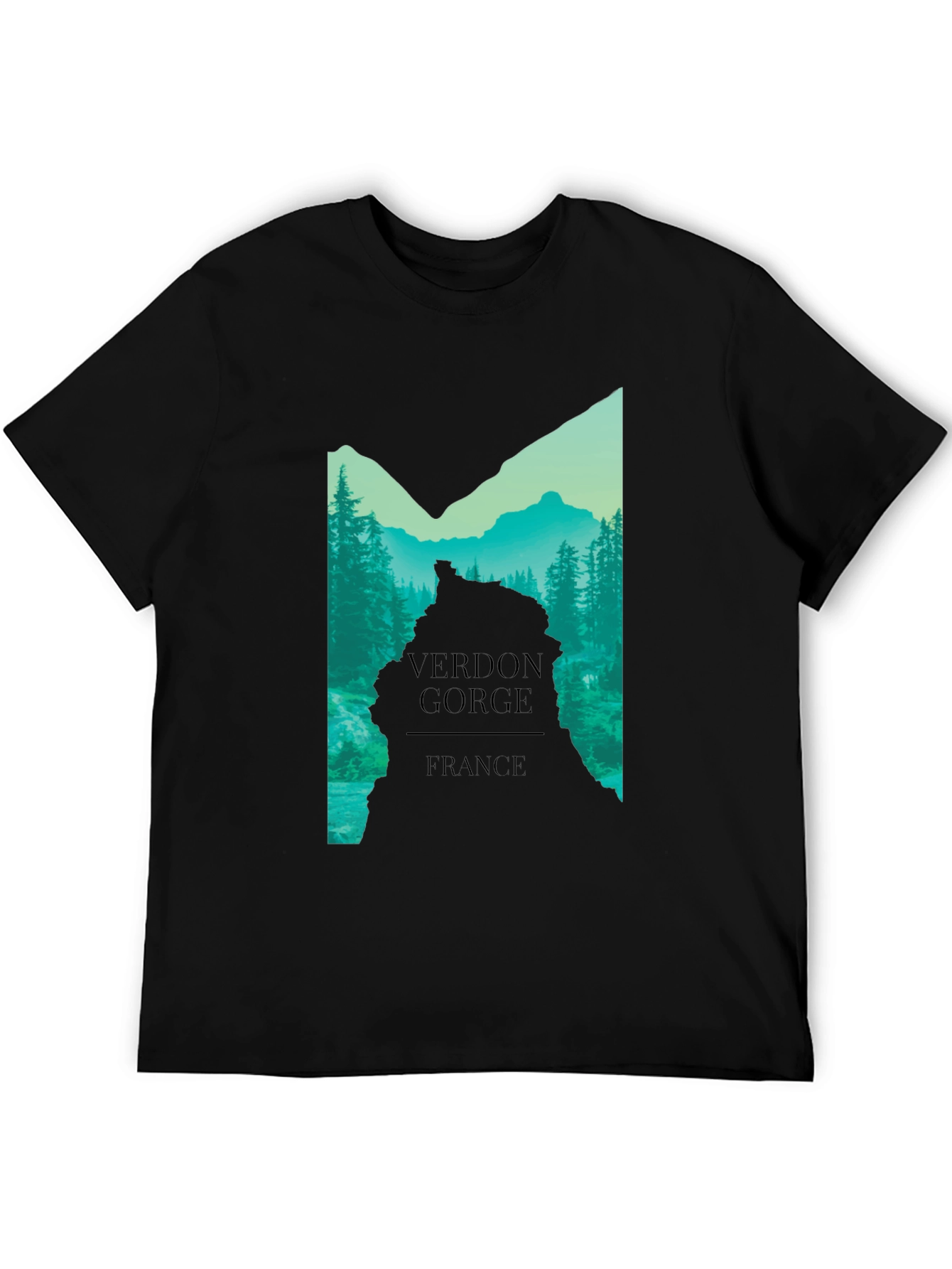 Verdon Gorge France Graphic Tee - Black