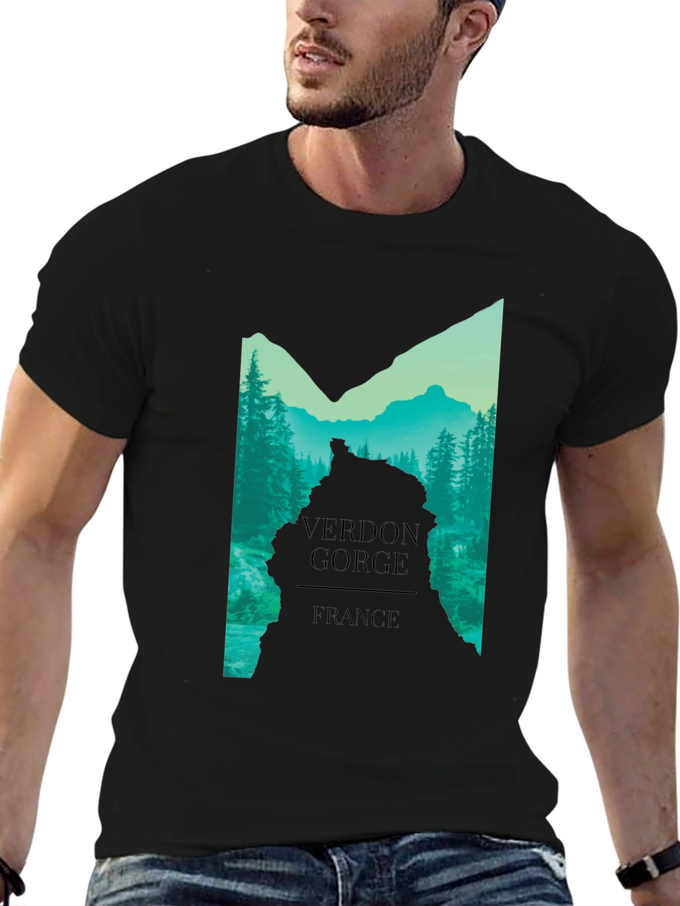Verdon Gorge France Graphic Tee - Black