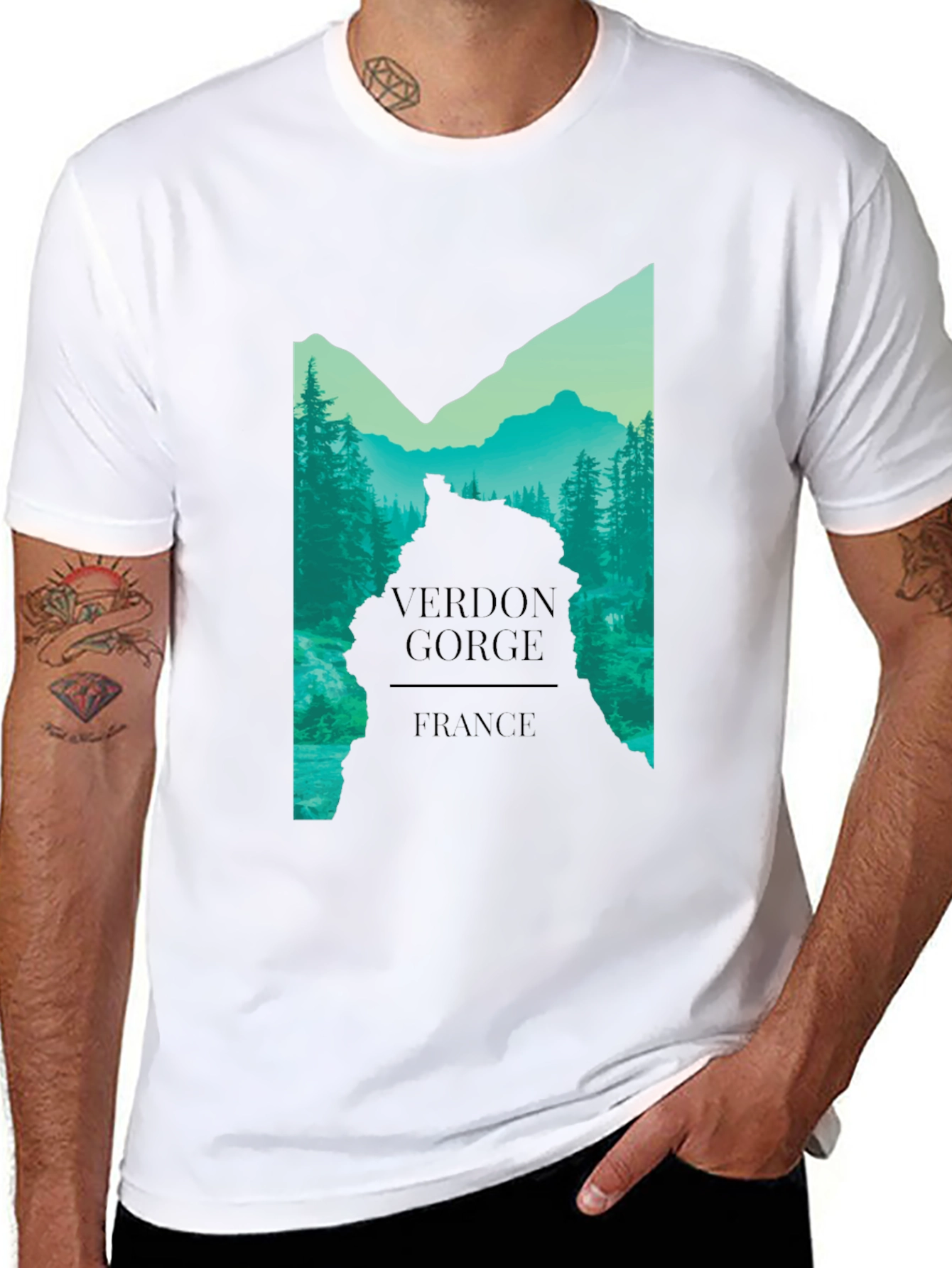 Verdon Gorge France Graphic Tee - Black