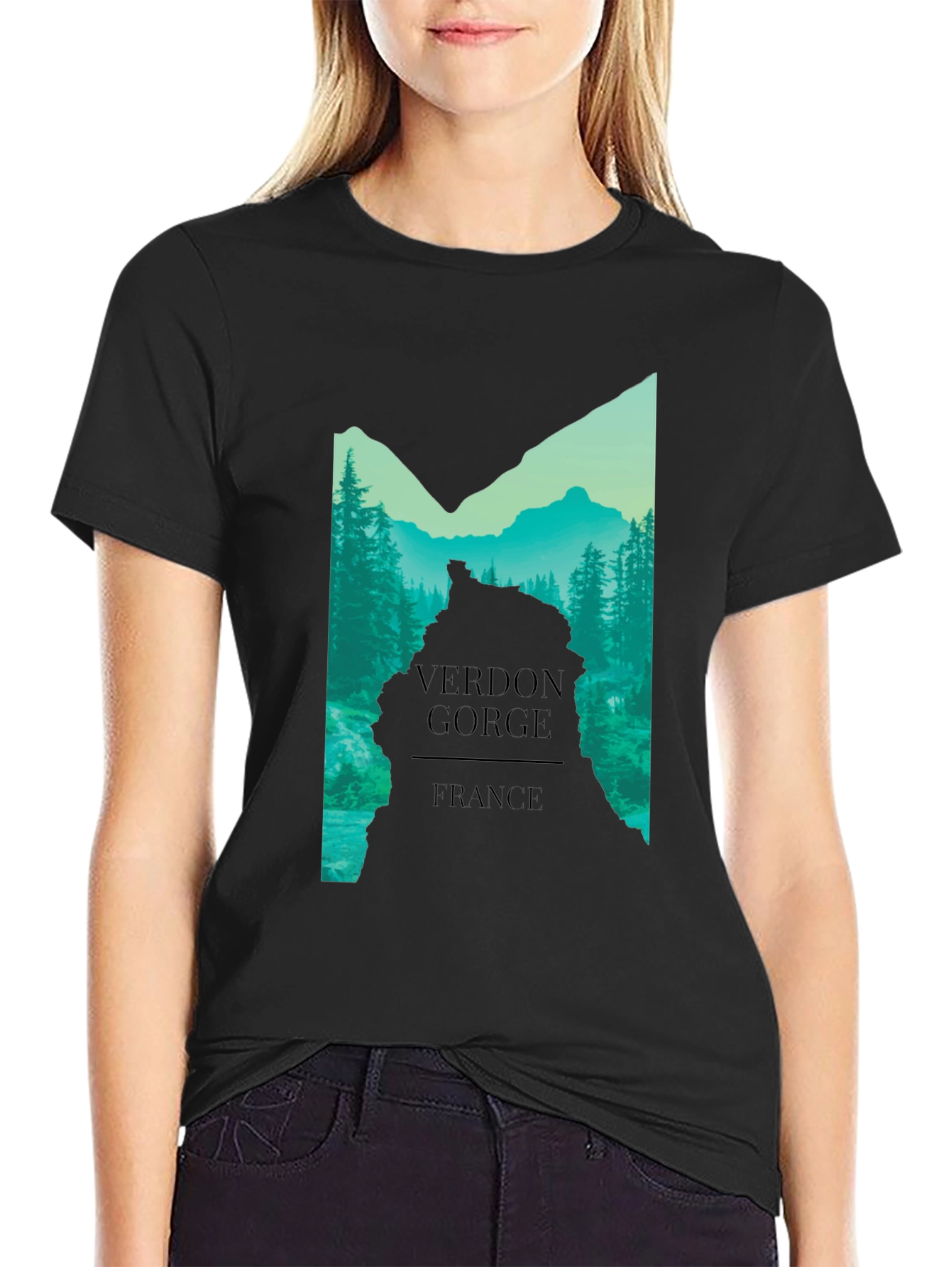 Verdon Gorge France Graphic Tee - Black